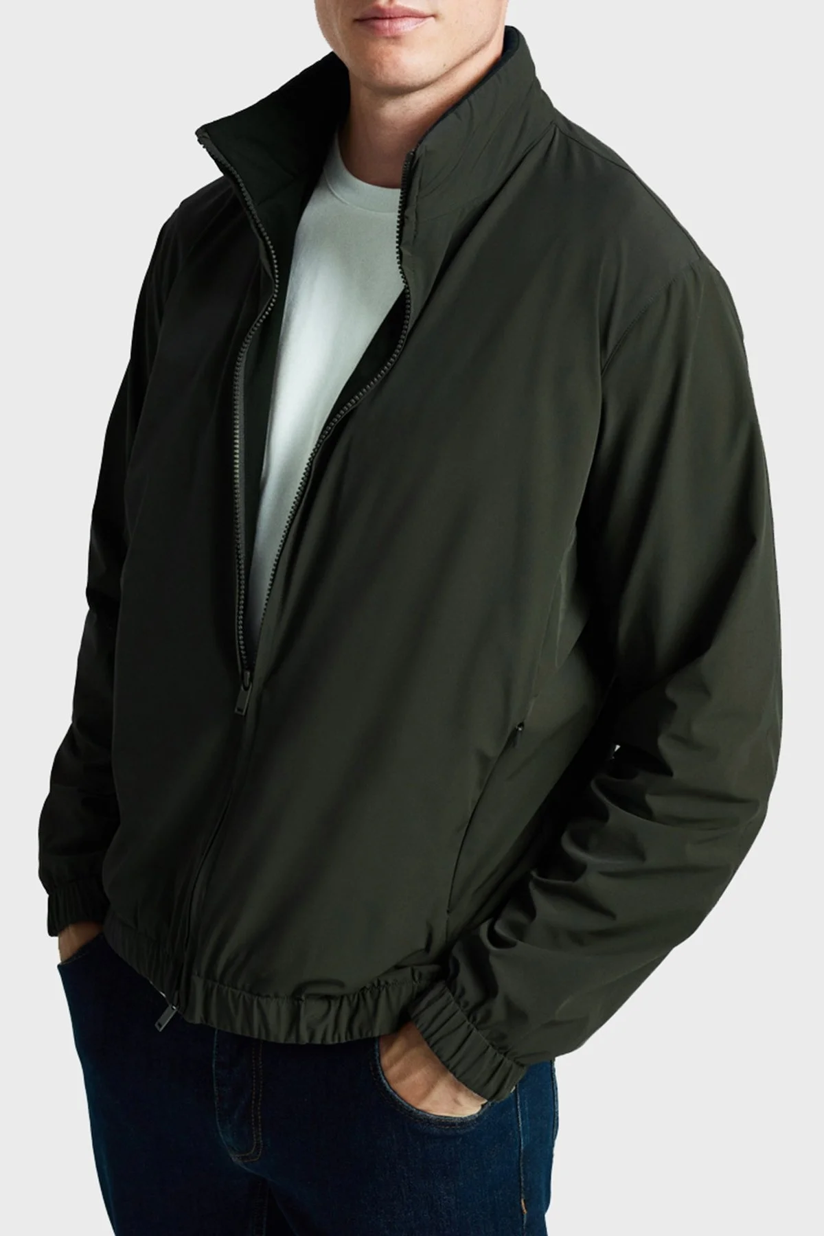 Bluemint Regular Fit Suya Dayanıklı Fermuarlı Dik Yaka Erkek Ceket BM24030471MW1 109 HAKİ - 1