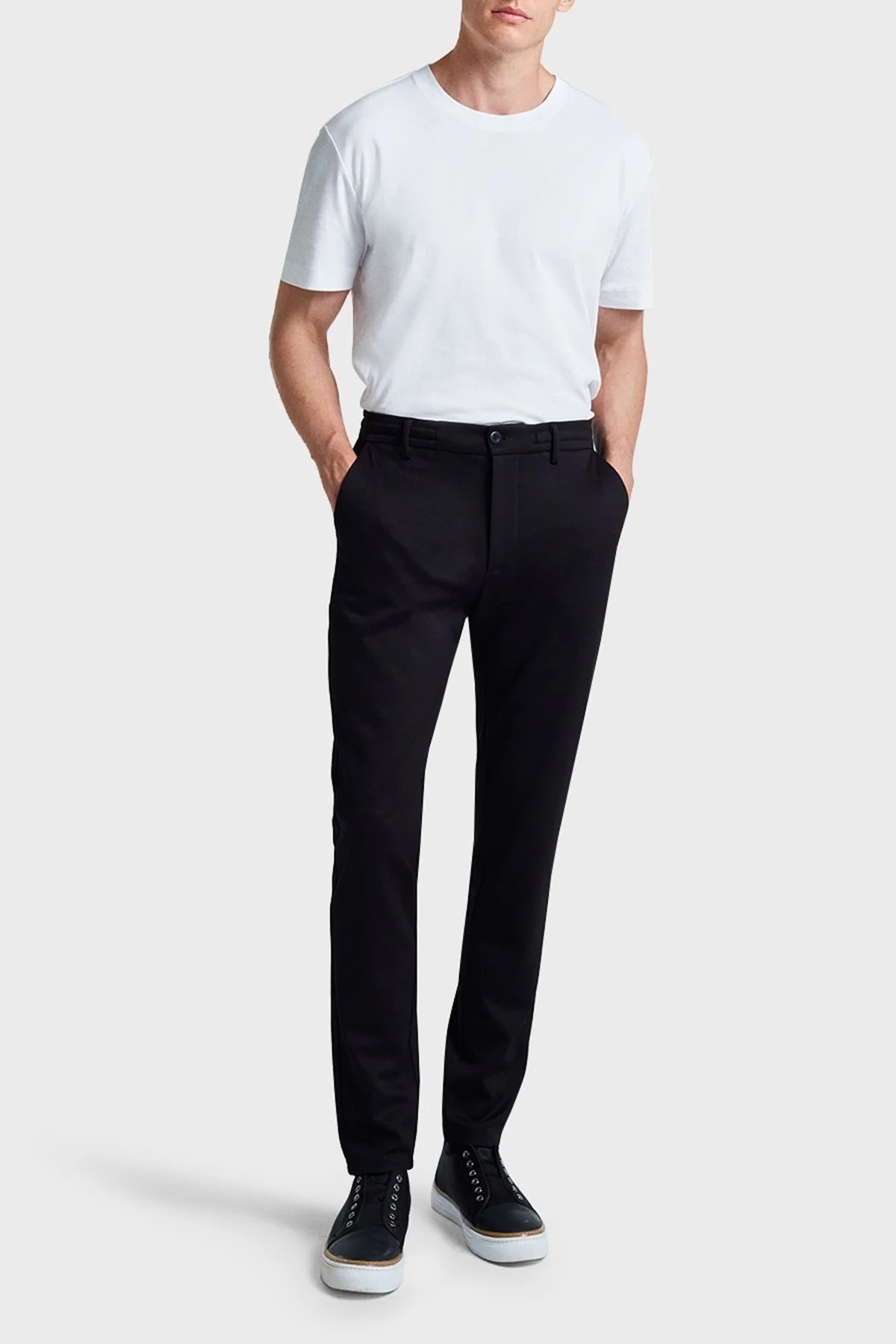 Bluemint Regular Fit Yüksek Bel Düz Paça Chino Erkek Pantolon BM24009351MW 111 SİYAH - 2