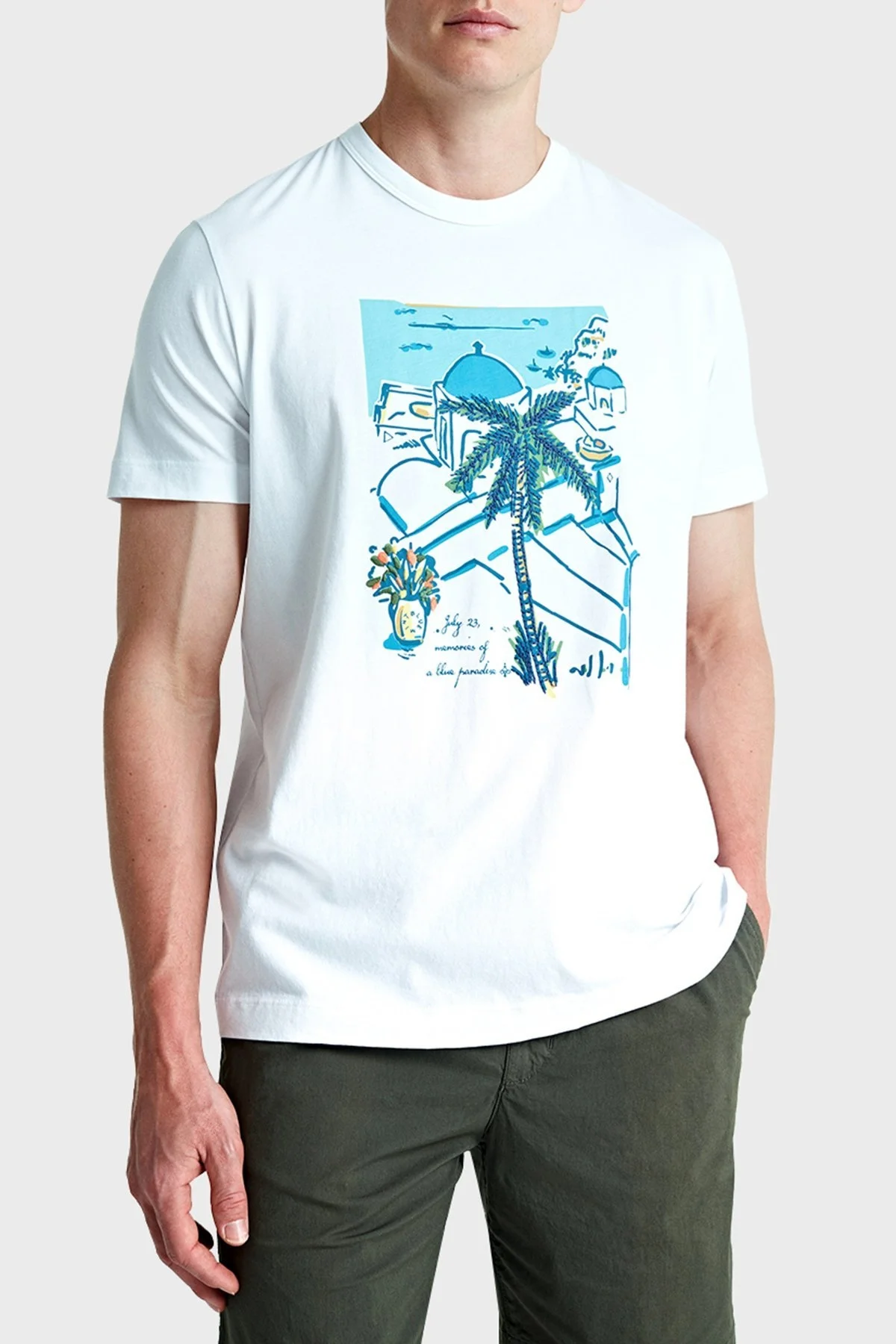 Bluemint Ricci Yumuşak Pamuklu Fitted Erkek T Shirt BM24001199MS 1026 BEYAZ - 1