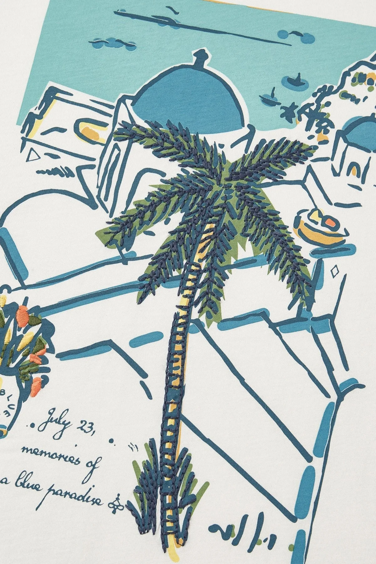 Bluemint Ricci Yumuşak Pamuklu Fitted Erkek T Shirt BM24001199MS 1026 BEYAZ - 4