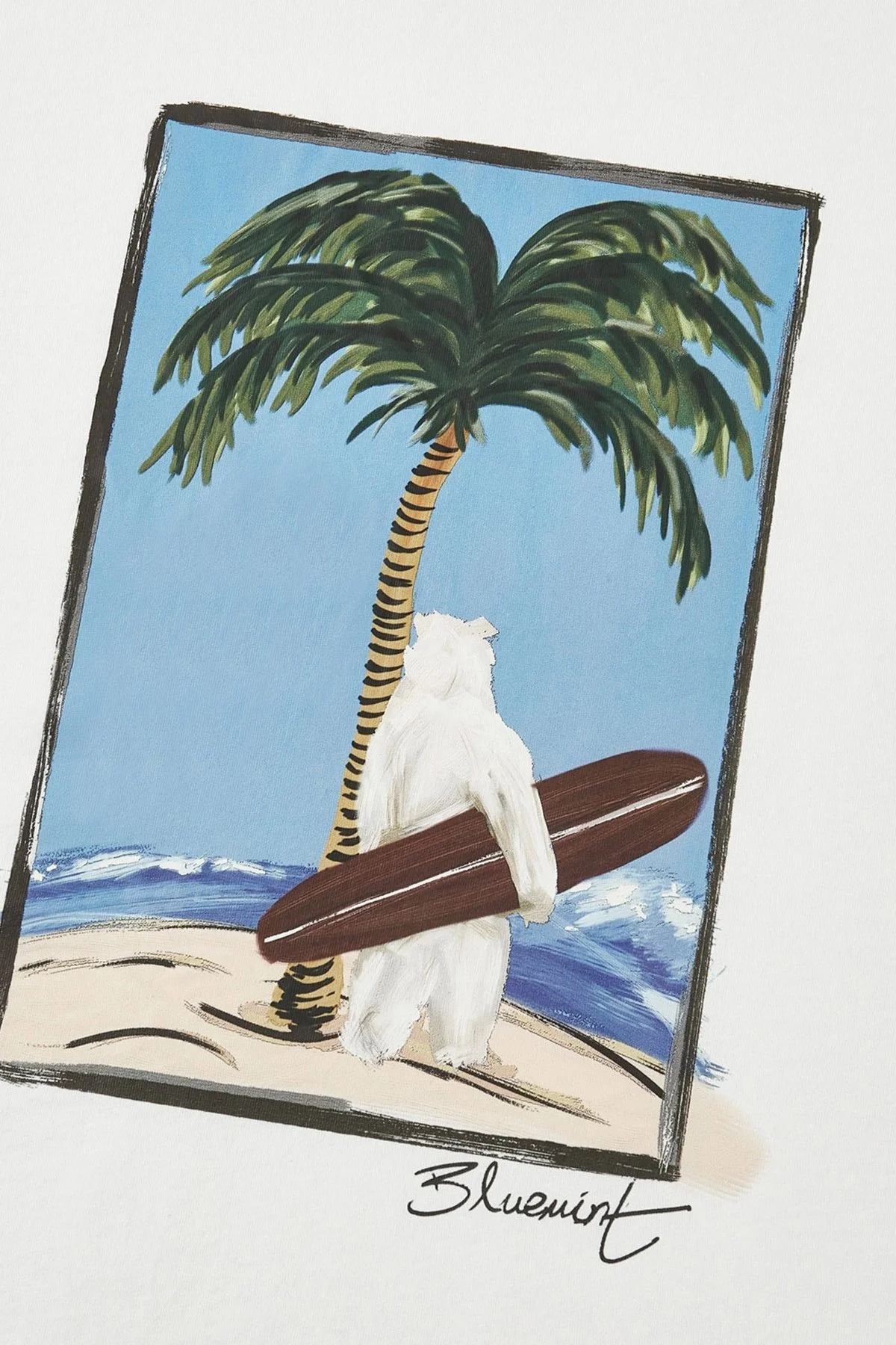 Bluemint Ricci Yumuşak Pamuklu Fitted Erkek T Shirt BM24001199MS 1027 BEYAZ - 4