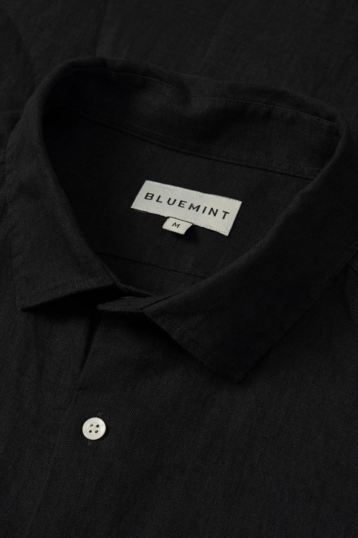 Bluemint Sedef Düğme Klasik Yaka Uzun Kollu Keten Erkek Gömlek LUCA 111 SİYAH - 3