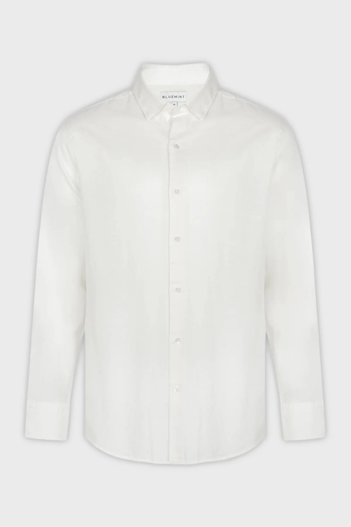 Bluemint Sedef Düğme Klasik Yaka Uzun Kollu Keten Erkek Gömlek LUCA 112 BEYAZ - 2