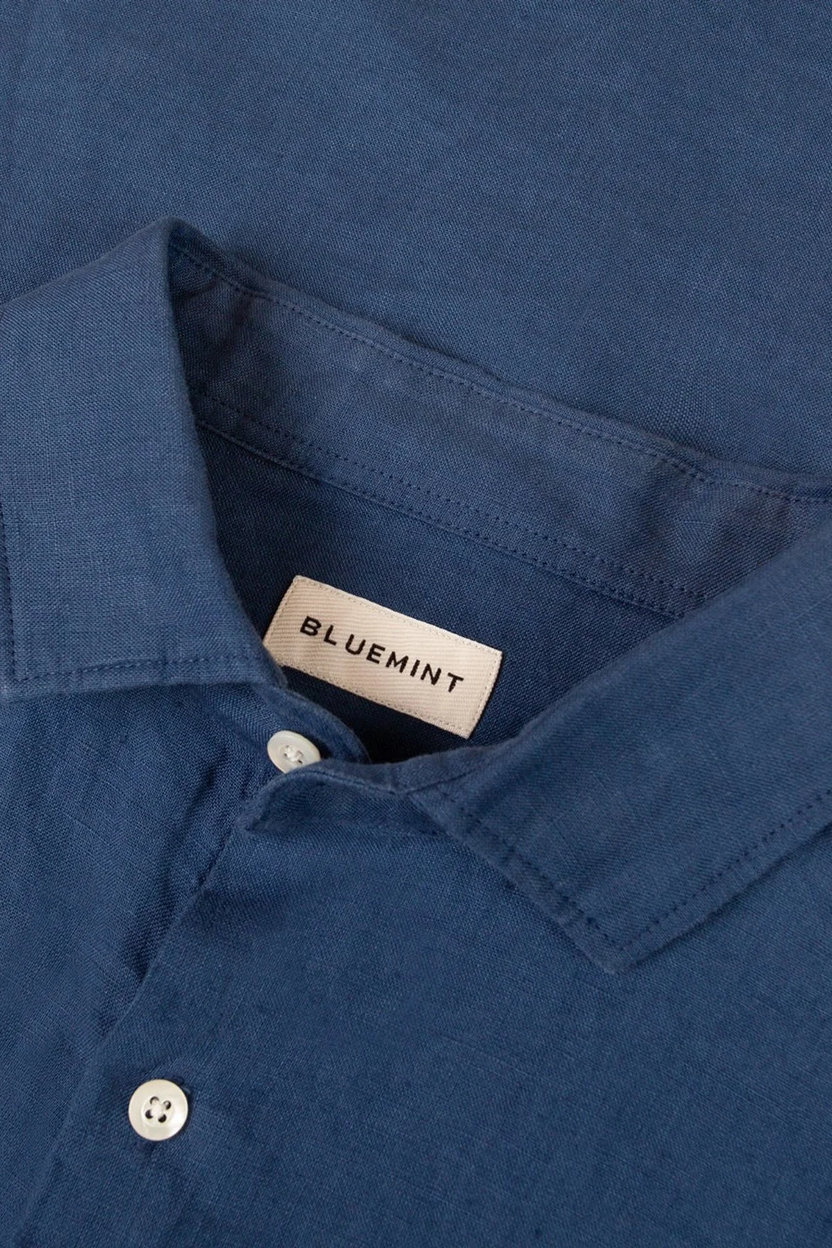 Bluemint Sedef Düğme Klasik Yaka Uzun Kollu Keten Erkek Gömlek LUCA 1324 LACİVERT - 3