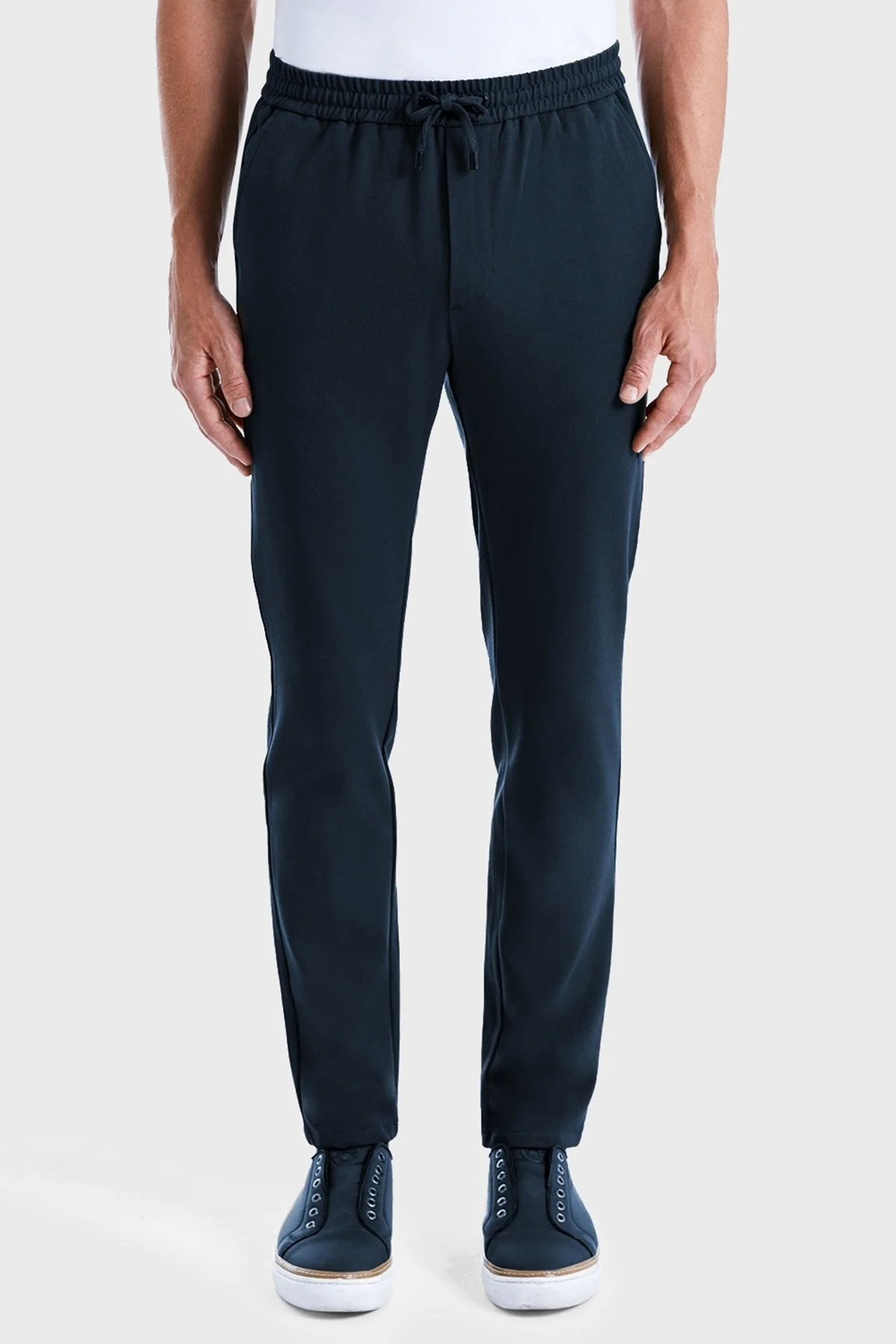 Bluemint Streç Comfort Fit Normal Bel Düz Paça Jogger Erkek Pantolon BM24009160MW 155 LACİVERT - 1