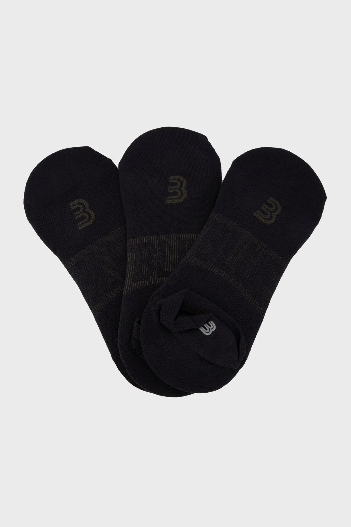 Bluemint Streç Logolu 3 Pack Bilek Erkek Çorap BM24023559A4 111 SİYAH - 1