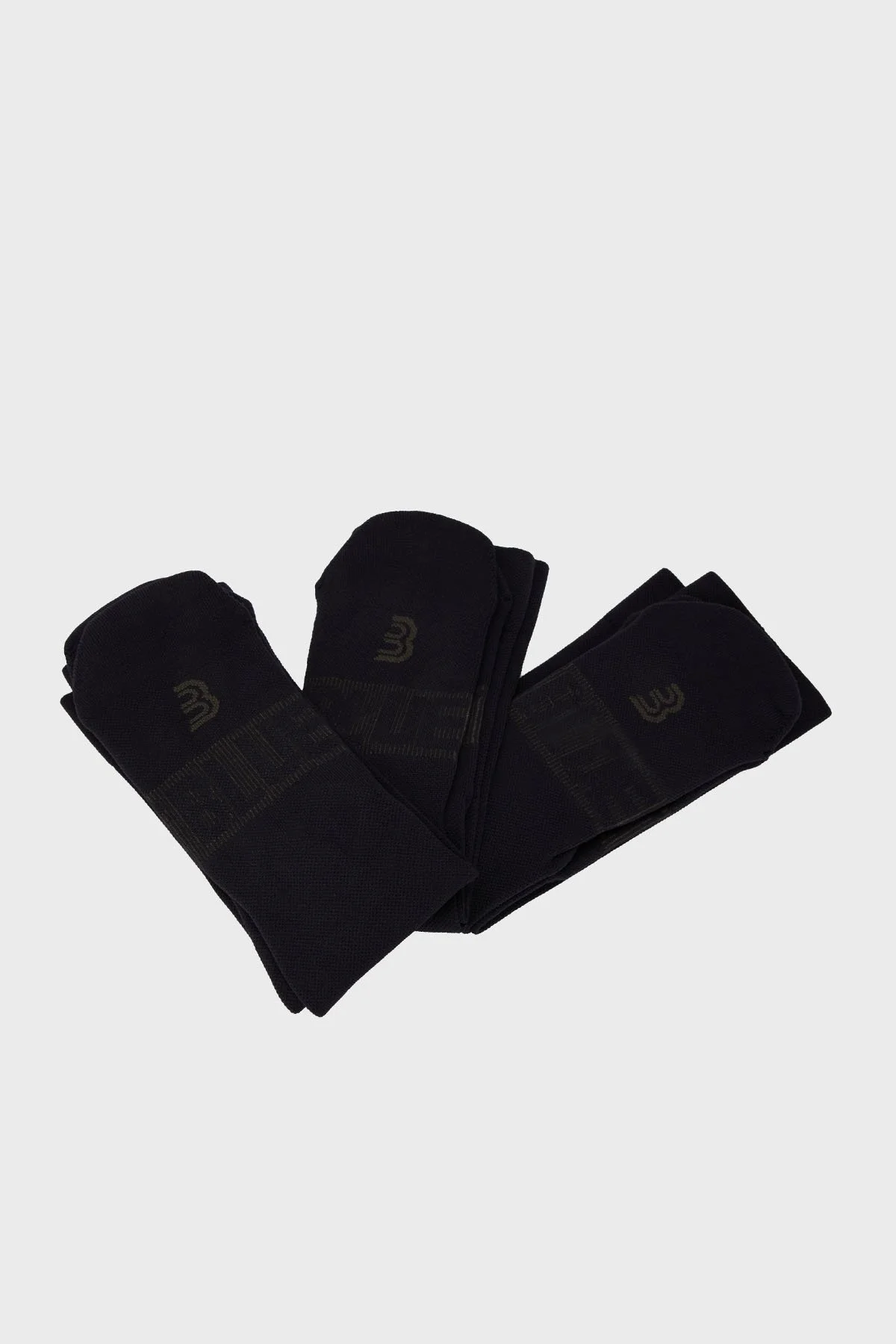Bluemint Streç Logolu 3 Pack Uzun Erkek Çorap BM24023558A4 111 SİYAH - 1