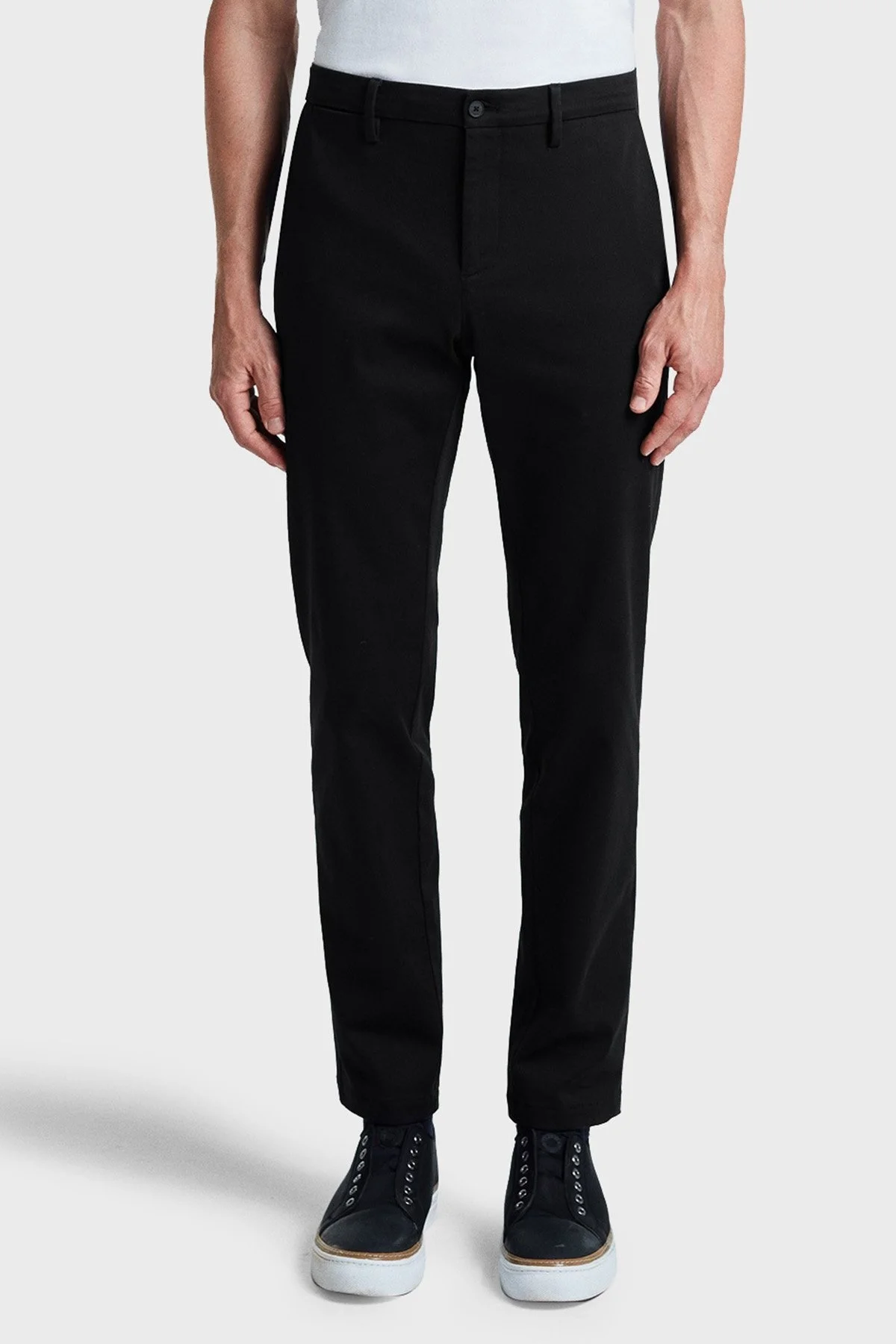 Bluemint Streç Pamuklu Relaxed Fit Yüksek Bel Boru Paça Chino Erkek Pantolon BM24009132MW 111 SİYAH - 1