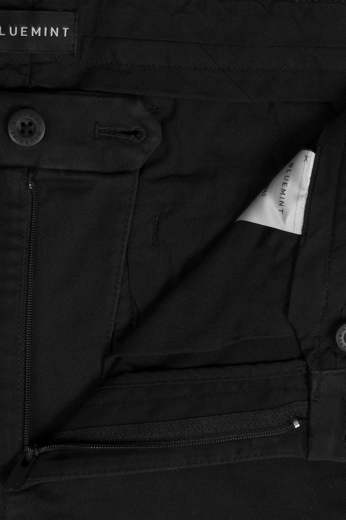 Bluemint Streç Pamuklu Relaxed Fit Yüksek Bel Boru Paça Chino Erkek Pantolon BM24009132MW 111 SİYAH - 4
