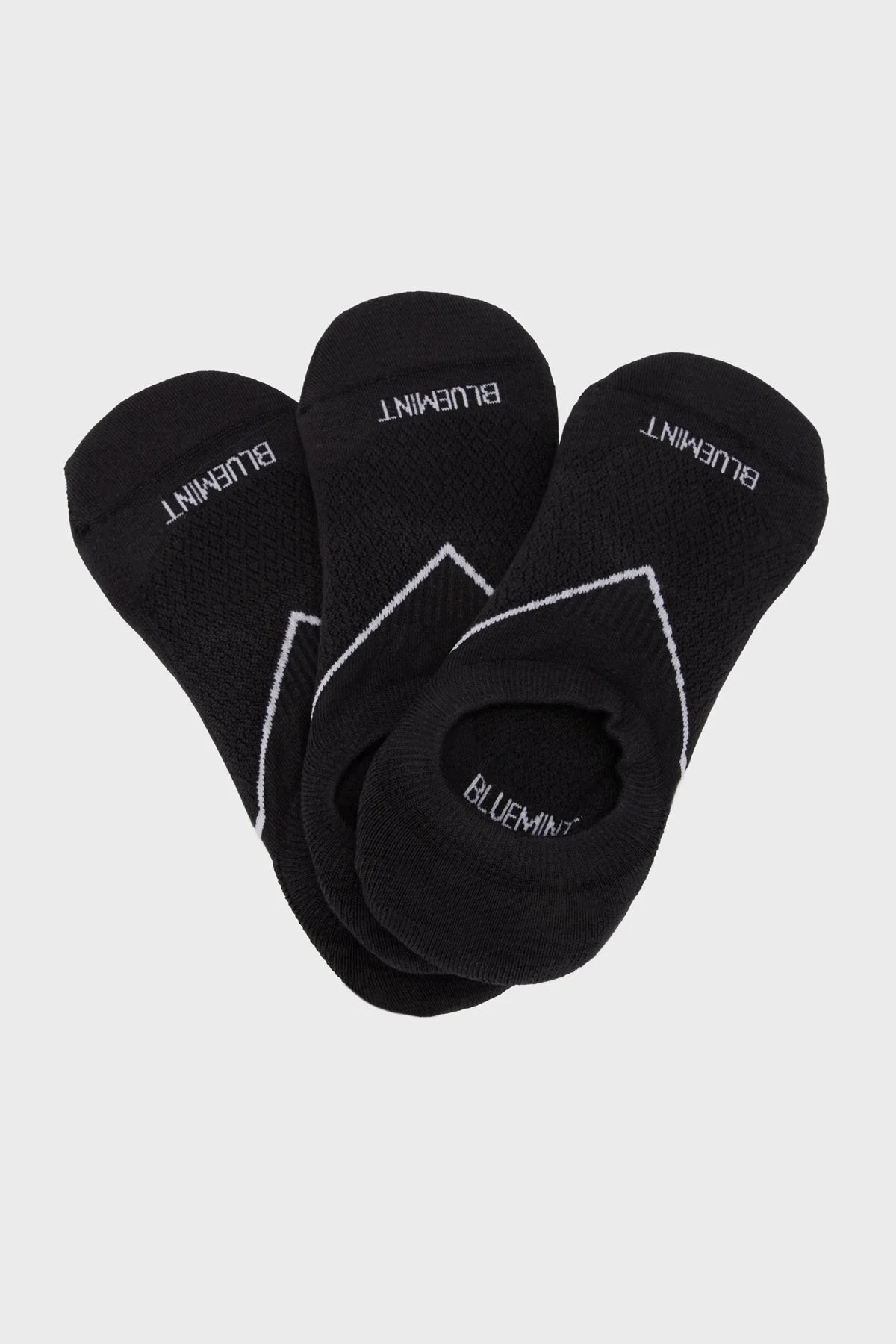 Bluemint Streç Pamuklu Şerit Detaylı 3 Pack Bilek Erkek Çorap BM24023560A4 111 SİYAH - 1