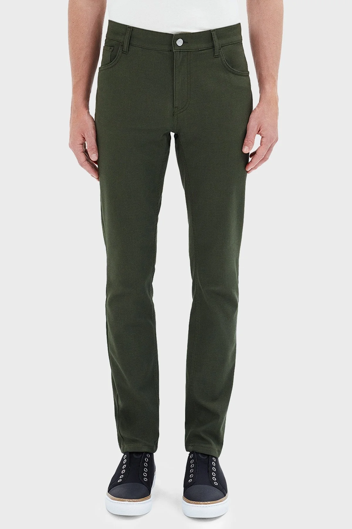 Bluemint Streç Pamuklu Slim Fit Normal Bel Düz Paça Erkek Pantolon BM23009178MS 555 Olive - 1