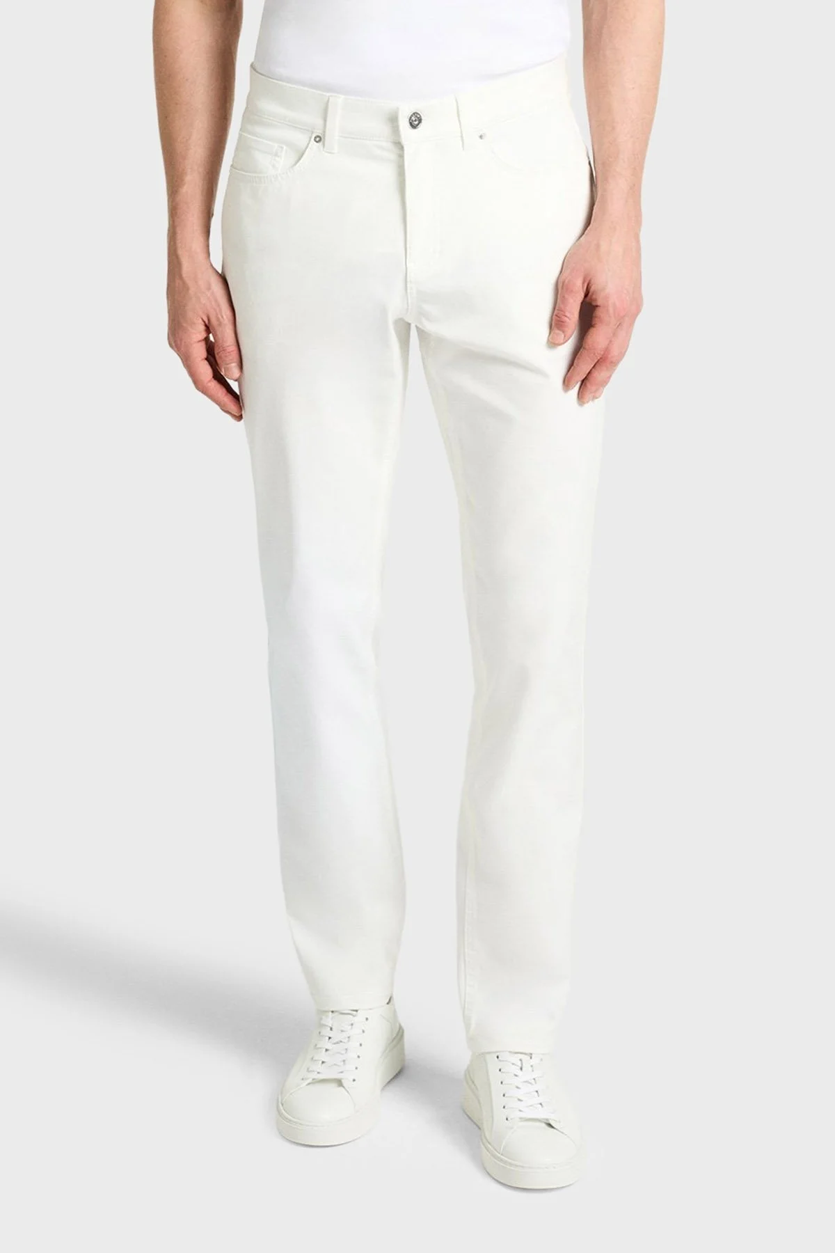 Bluemint Streç Pamuklu Tapered Fit Daralan Paça Erkek Pantolon BM25009361MS 112 BEYAZ - 7