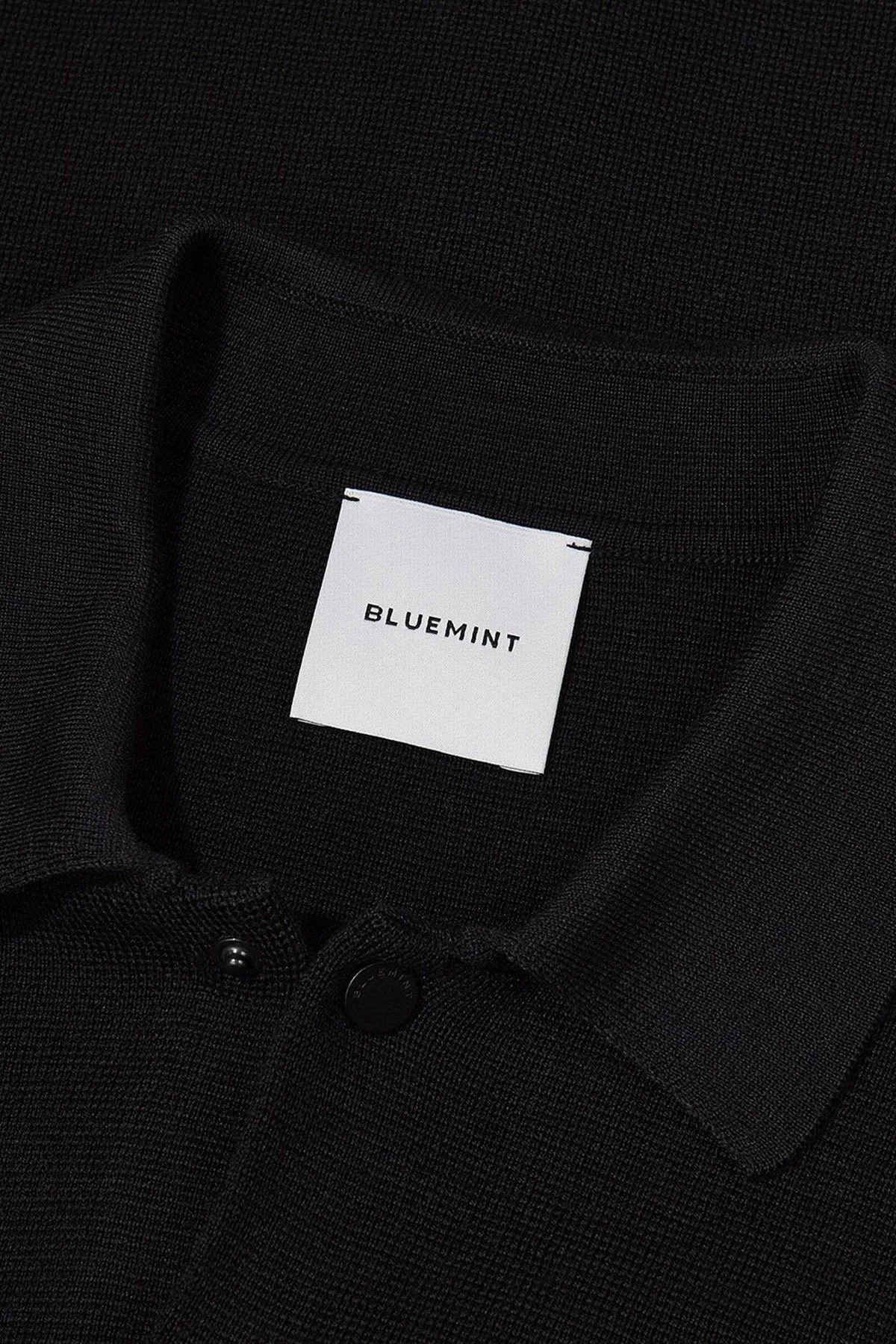 Bluemint Stuart Yünlü Relaxed Fit Düğmeli Erkek Polo Yaka Kazak BM25020219MW 111 SİYAH - 3