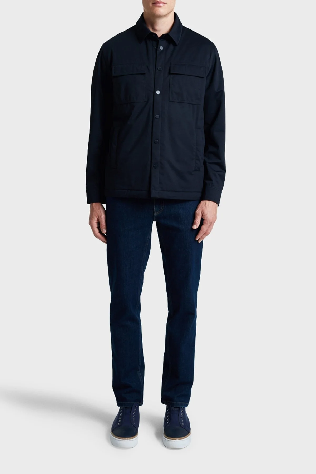 Bluemint Su Geçirmez Comfort Fit Cepli Erkek Gömlek Ceket BM24030337MW 167 LACİVERT - 3