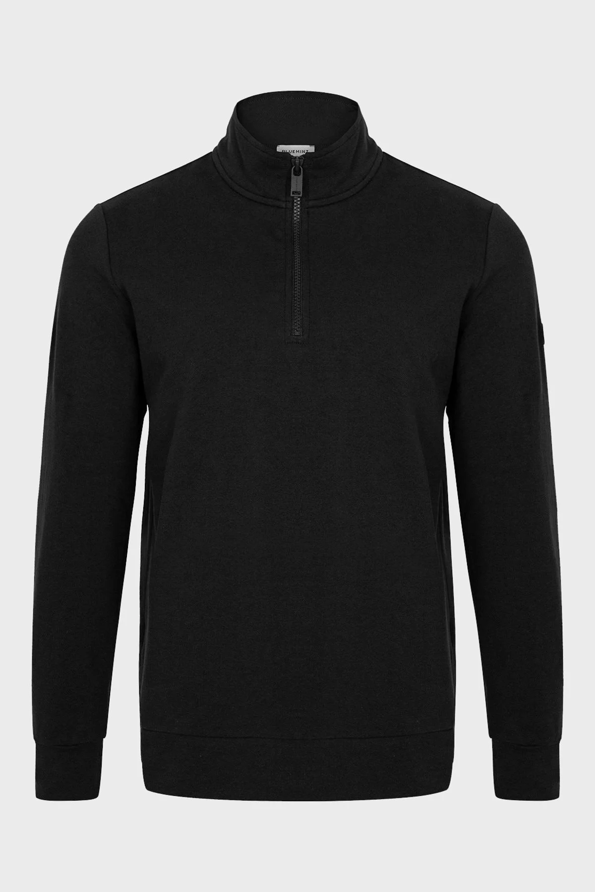 Bluemint Wesley Streç Pamuklu Regular Fit Dik Yaka Erkek Sweat BM22019247MW 111 SİYAH - 5