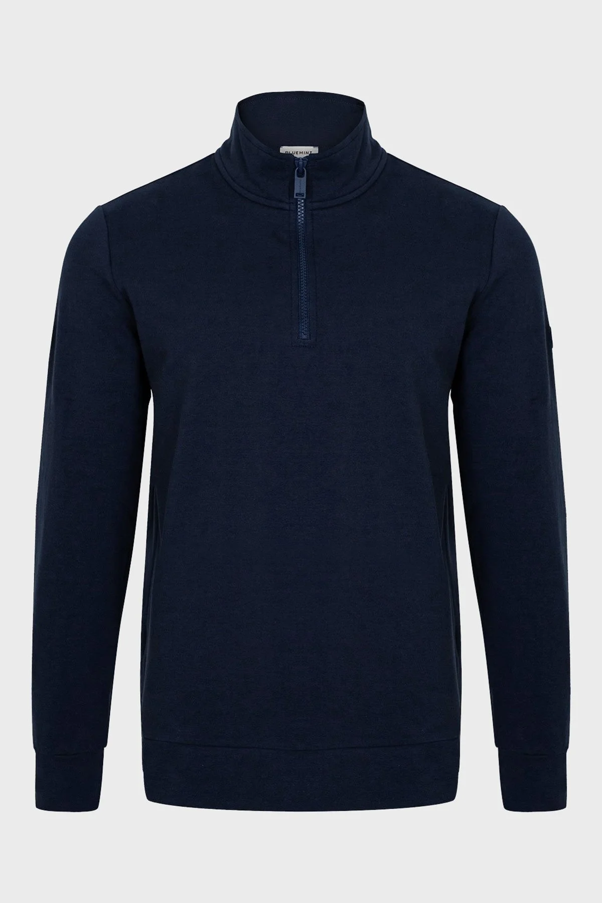 Bluemint Wesley Streç Pamuklu Regular Fit Dik Yaka Erkek Sweat BM22019247MW 155 LACİVERT - 5