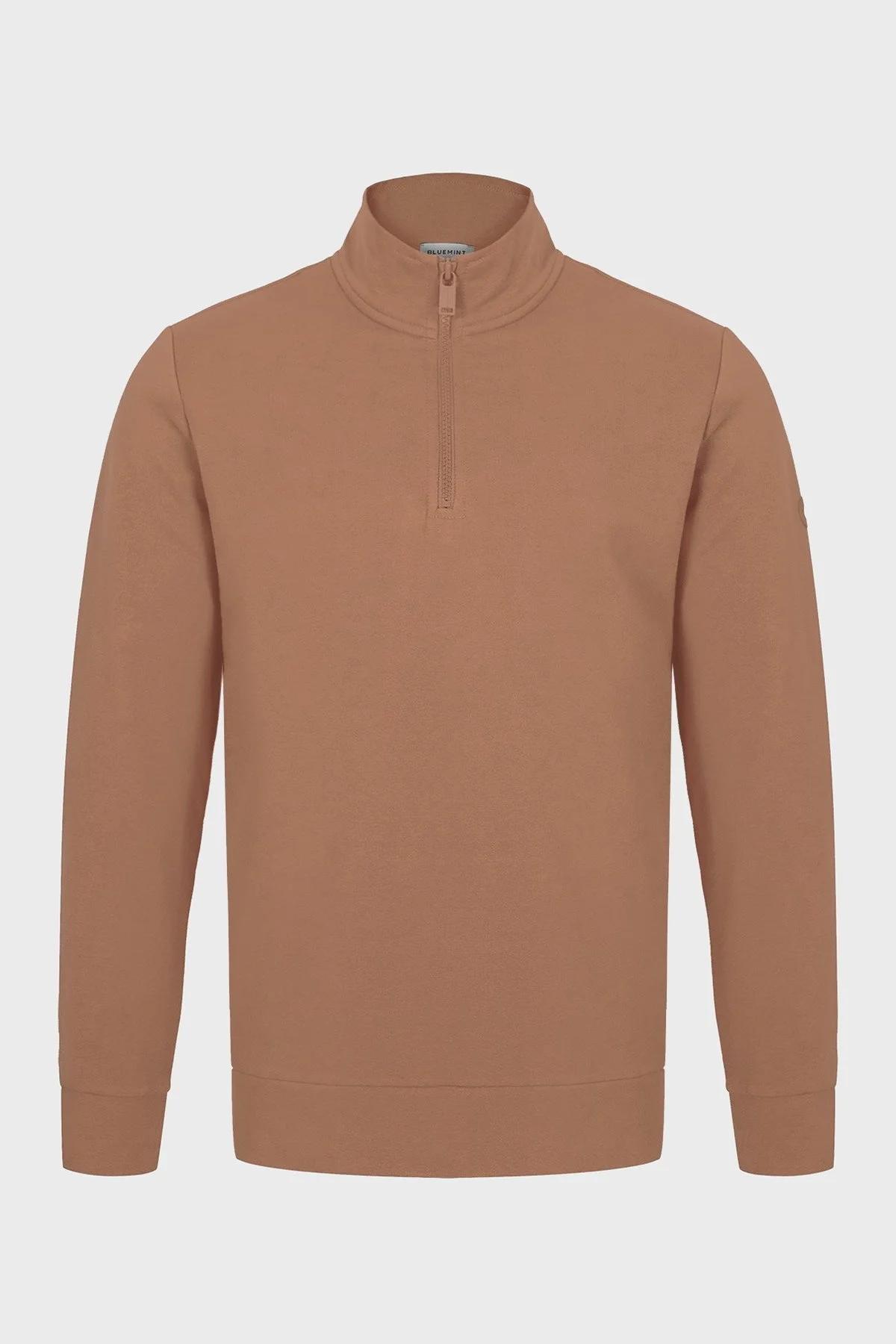 Bluemint Wesley Streç Pamuklu Regular Fit Dik Yaka Erkek Sweat BM22019247MW 859 TABA - 4