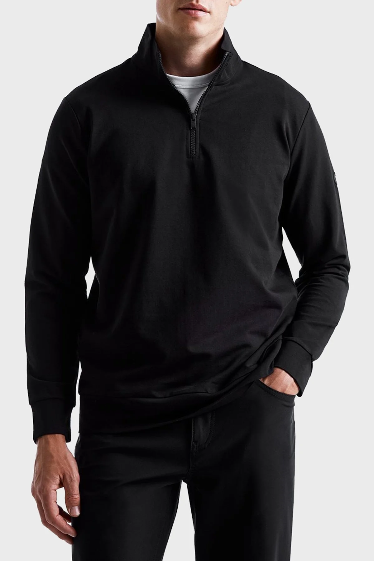 Bluemint Wesley Streç Pamuklu Regular Fit Dik Yaka Erkek Sweat BM23019247MW 111 SİYAH - 1