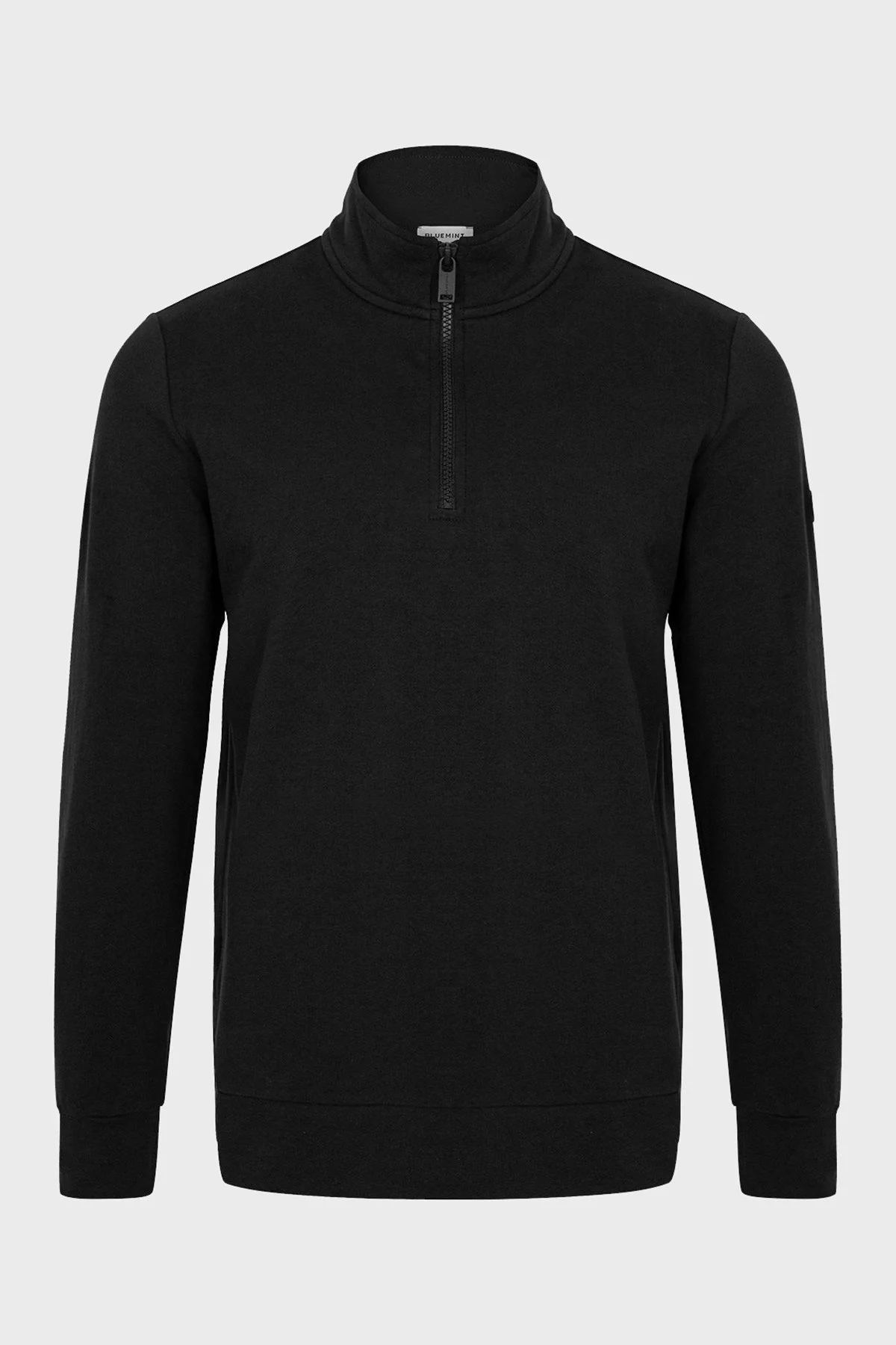 Bluemint Wesley Streç Pamuklu Regular Fit Dik Yaka Erkek Sweat BM23019247MW 111 SİYAH - 5