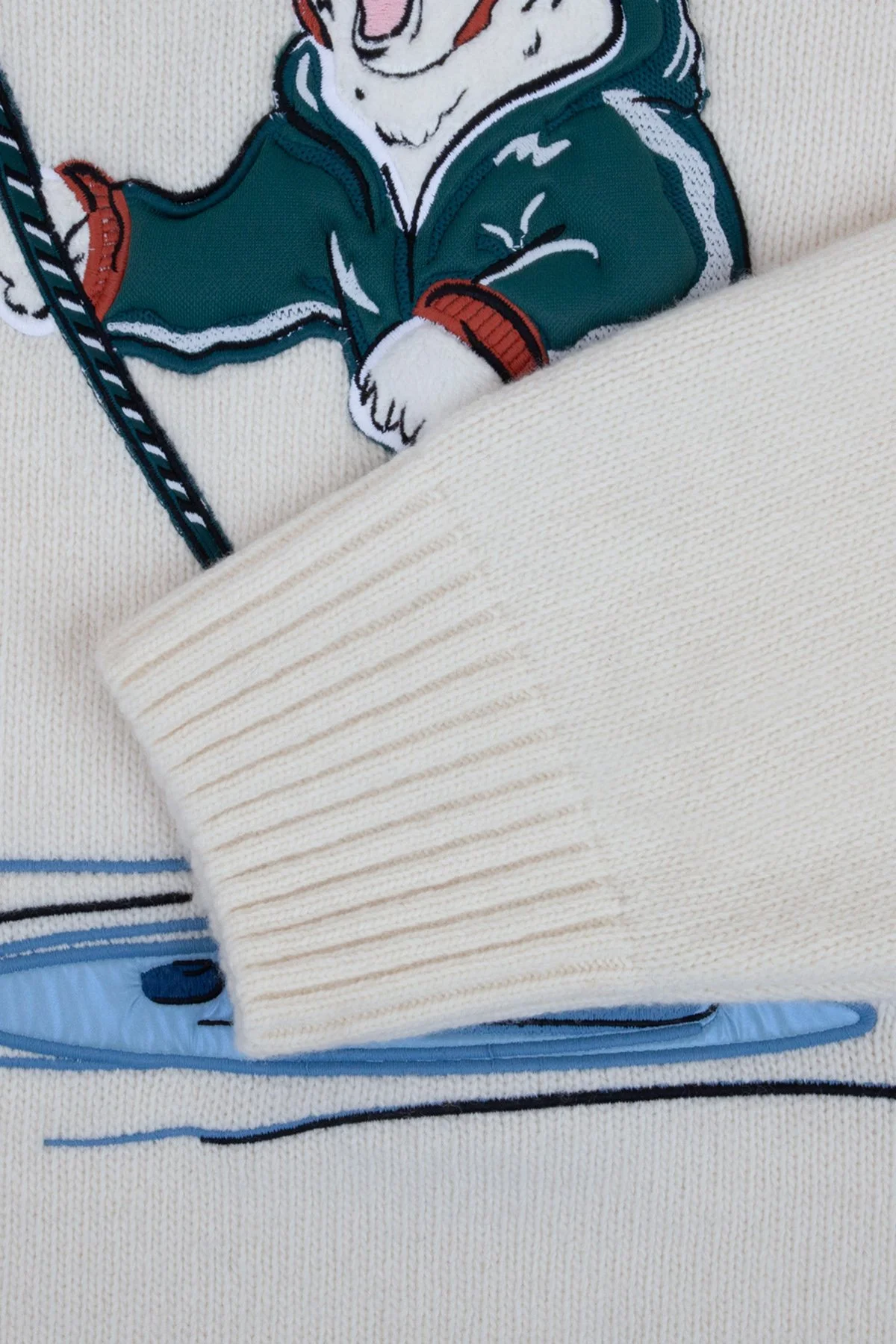 Bluemint Yün Karışım Comfort Fit Nakış Detaylı Erkek Kazak BM25019728MW1 257 EKRU - 4