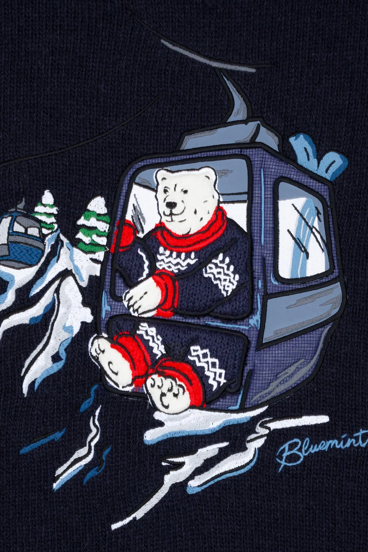 Bluemint Yün Karışım Comfort Fit Nakışlı Detaylı Erkek Kazak BM25019728MW1 256 LACİVERT - 2