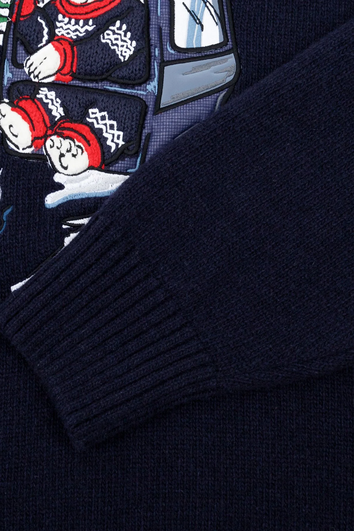 Bluemint Yün Karışım Comfort Fit Nakışlı Detaylı Erkek Kazak BM25019728MW1 256 LACİVERT - 4