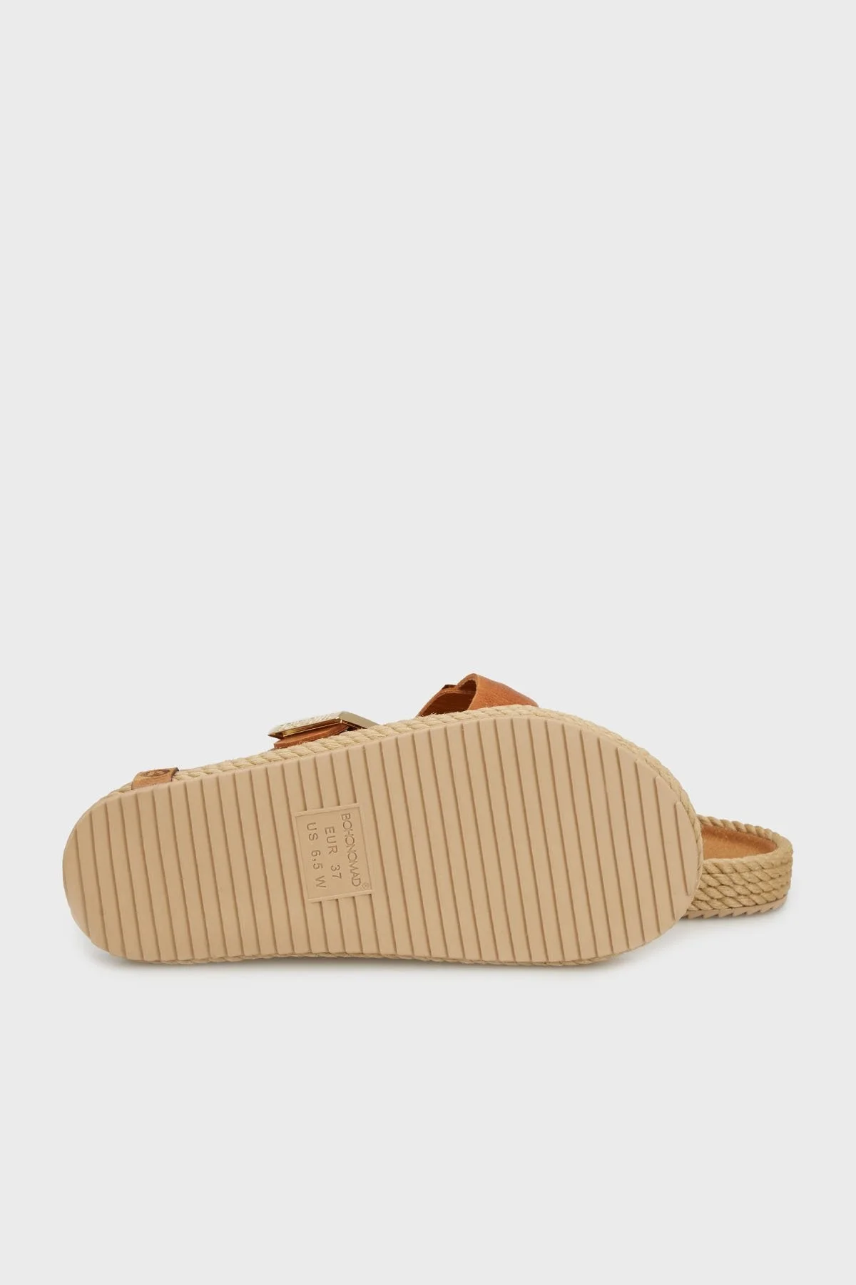 Bohonomad Sevilla Deri Logolu Çift Bantlı Tokalı Bayan Terlik SEV12-00100 KAHVE - 4