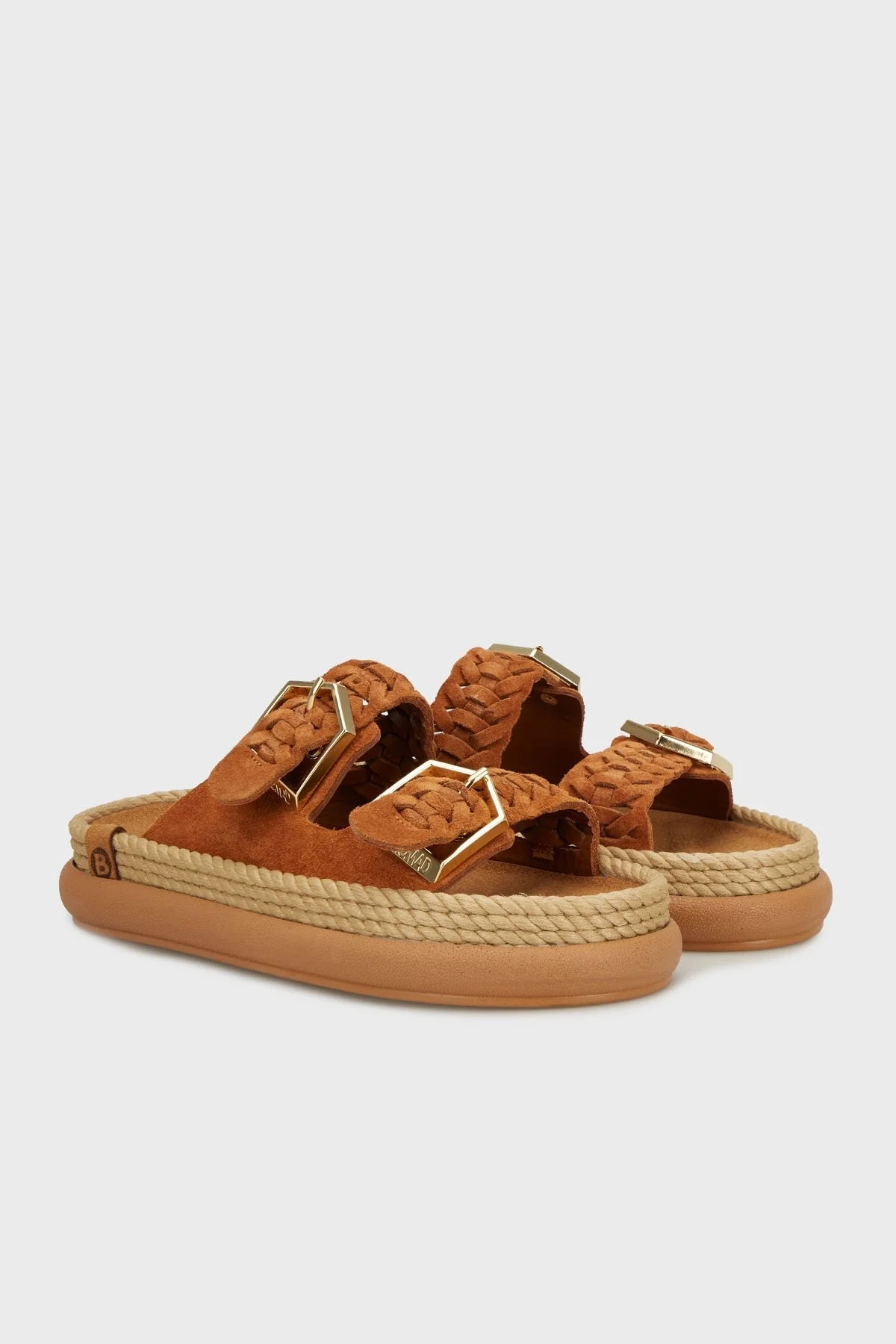 Bohonomad Sydney Deri Logolu Örgü Detaylı Çift Bantlı Kadın Bayan Terlik SYDOR12-22022 TABA - 2