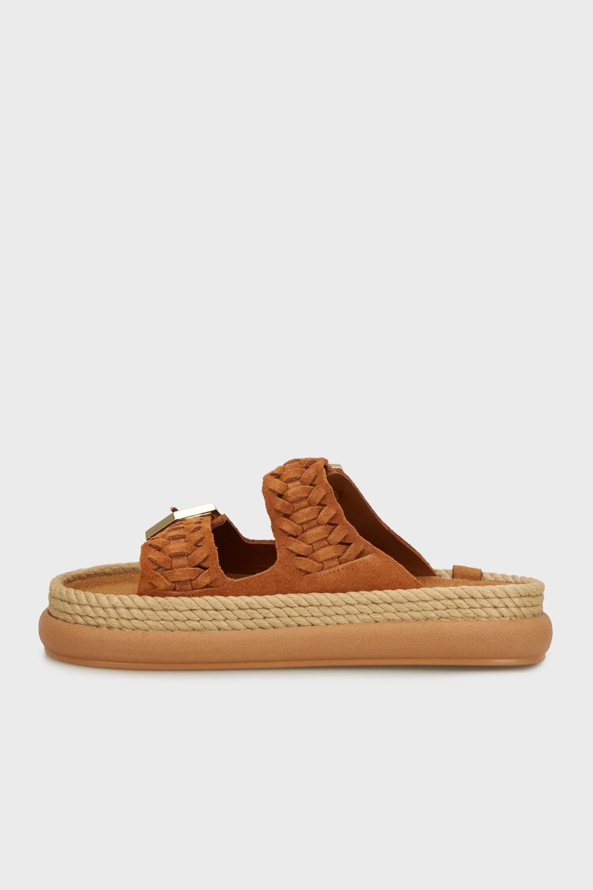 Bohonomad Sydney Deri Logolu Örgü Detaylı Çift Bantlı Kadın Bayan Terlik SYDOR12-22022 TABA - 3