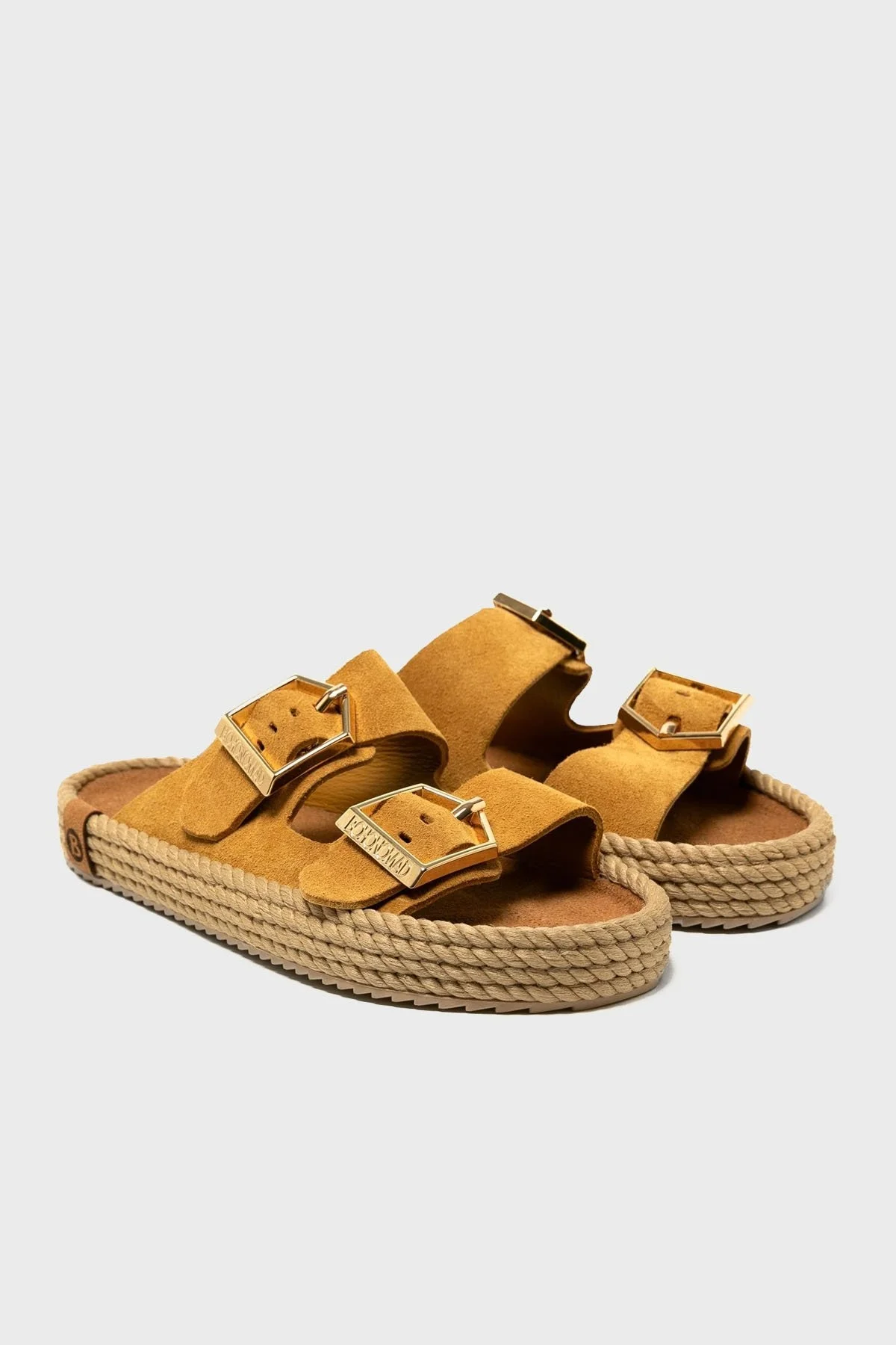 Bohonomad Sydney Hasır Detaylı Çift Bantlı Tokalı Bayan Terlik SYD12-00027 HARDAL - 2