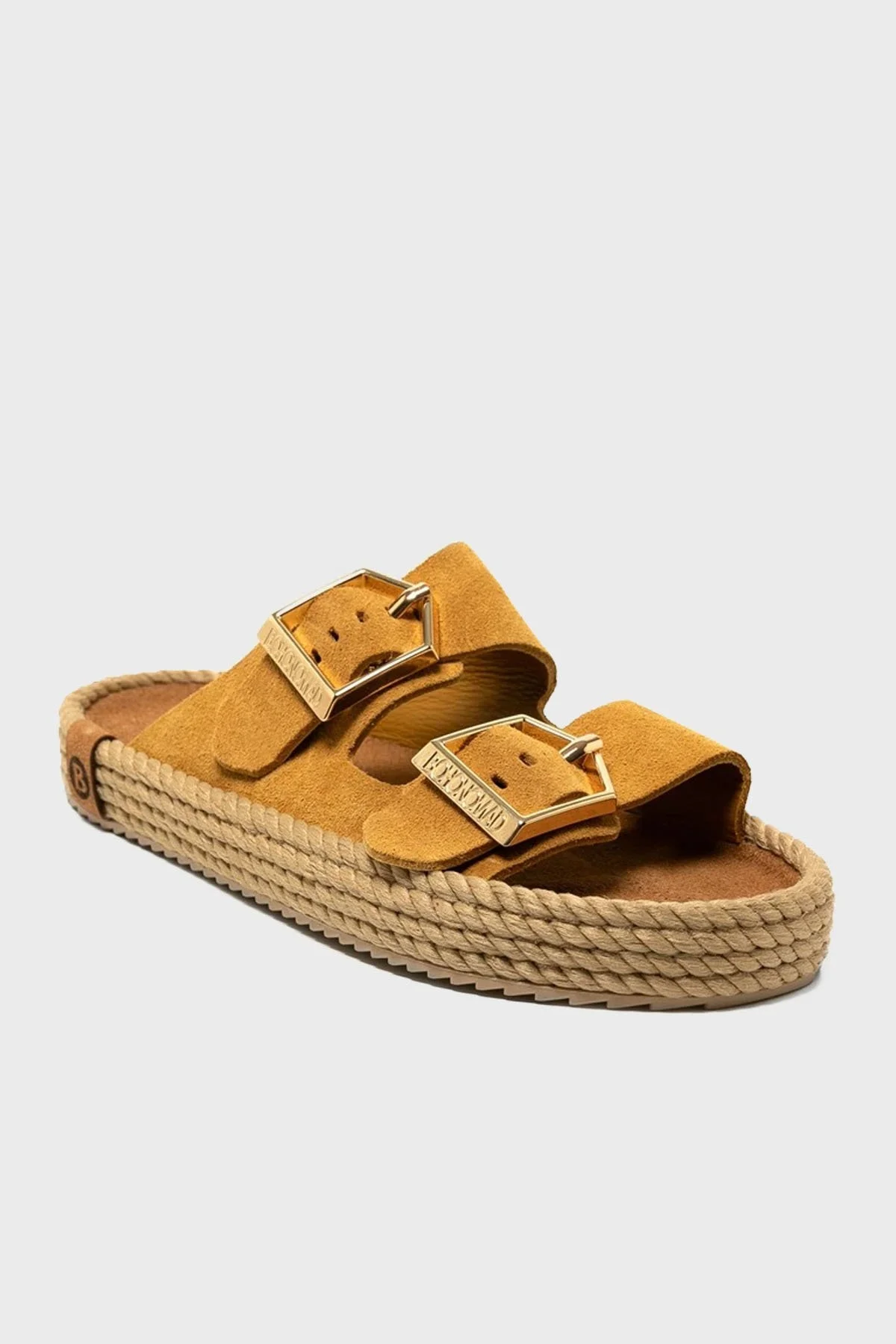 Bohonomad Sydney Hasır Detaylı Çift Bantlı Tokalı Bayan Terlik SYD12-00027 HARDAL - 3
