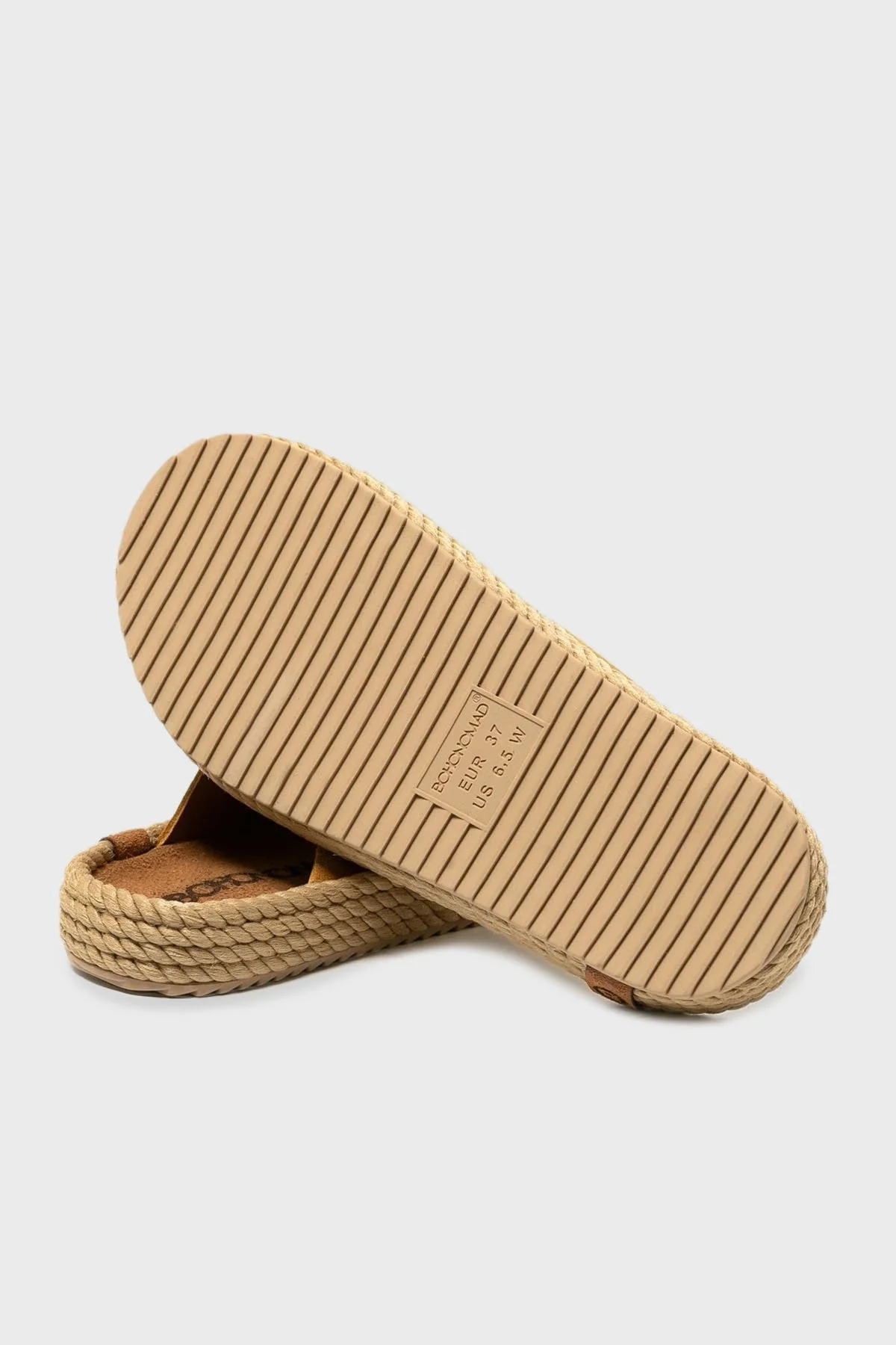 Bohonomad Sydney Hasır Detaylı Çift Bantlı Tokalı Bayan Terlik SYD12-00027 HARDAL - 6