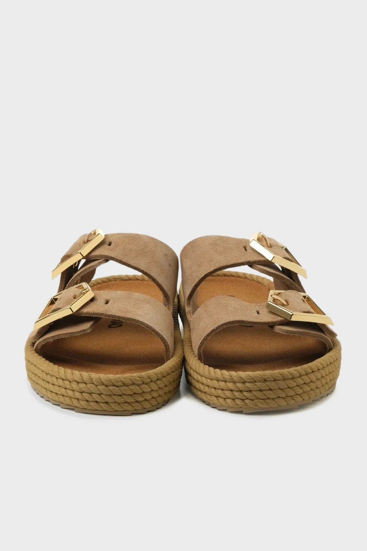 Bohonomad Sydney Hasır Detaylı Çift Bantlı Tokalı Bayan Terlik SYD12-00044 CAMEL - 3