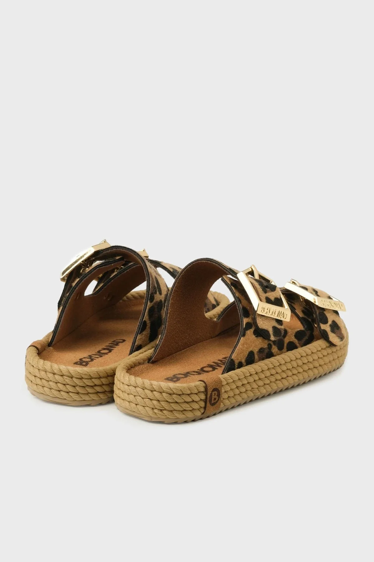 Bohonomad Sydney Logolu Leopar Desenli Çift Bantlı Tokalı Bayan Terlik SYD12-LEO LEOPAR - 3