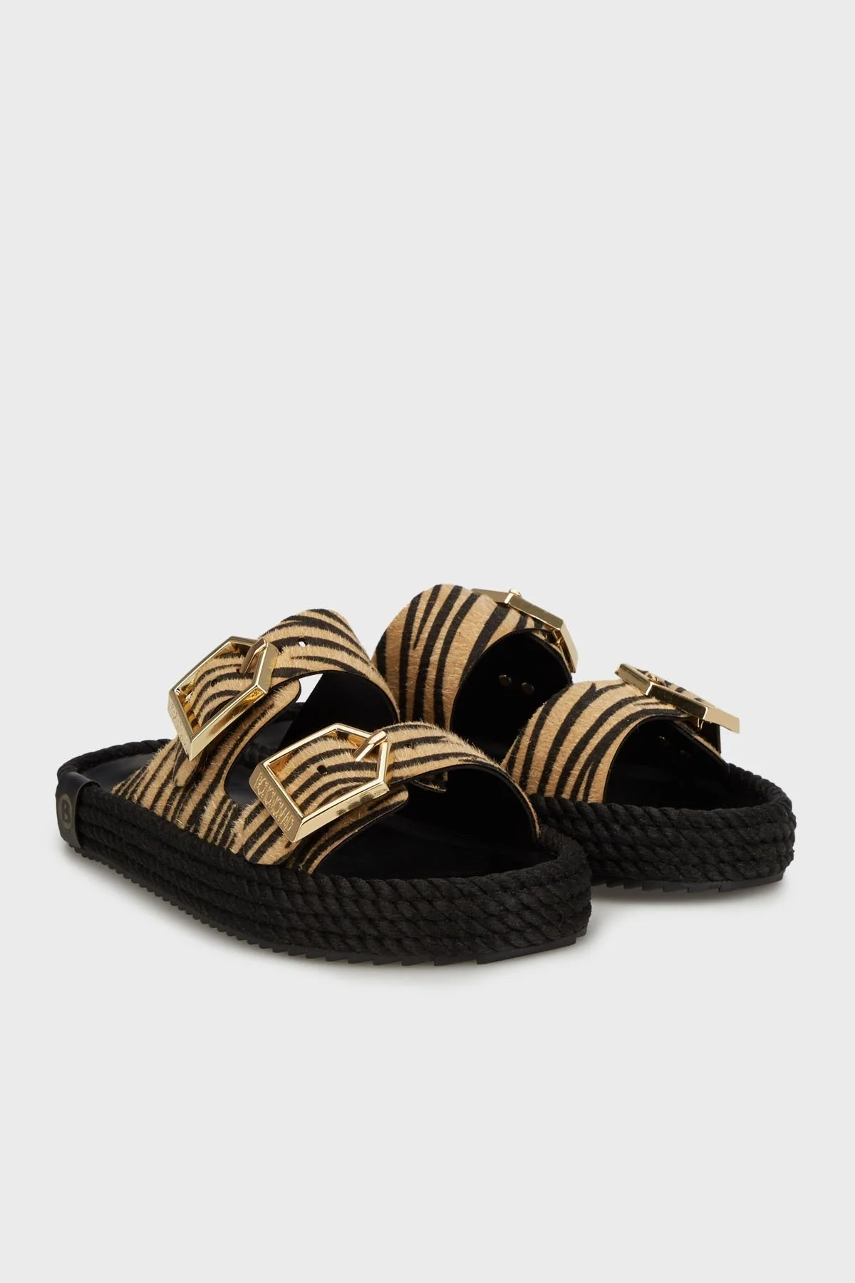 Bohonomad Sydney Logolu Zebra Desenli Çift Bantlı Tokalı Bayan Terlik SYD20-ZEB ZEBRA - 2