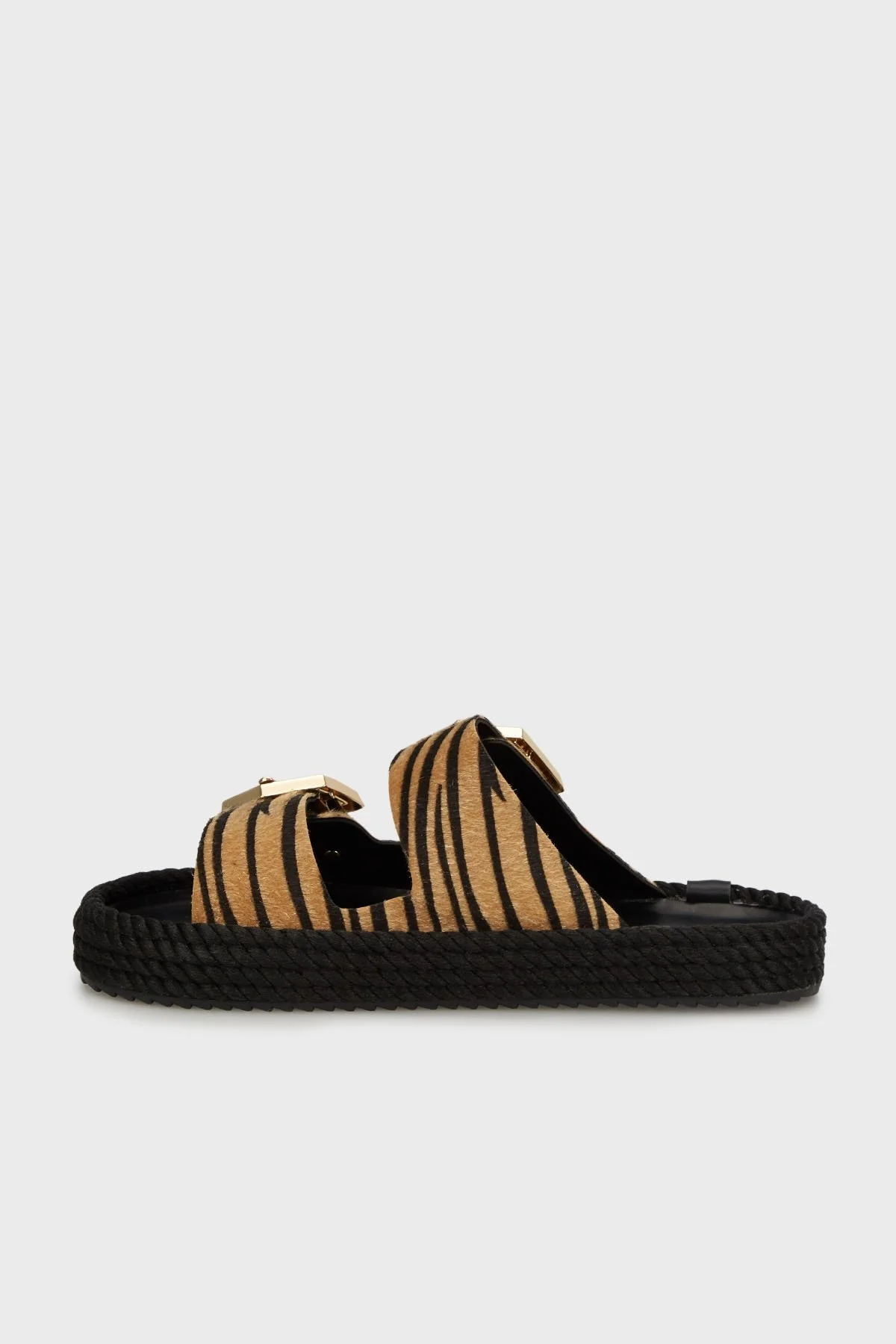 Bohonomad Sydney Logolu Zebra Desenli Çift Bantlı Tokalı Bayan Terlik SYD20-ZEB ZEBRA - 3