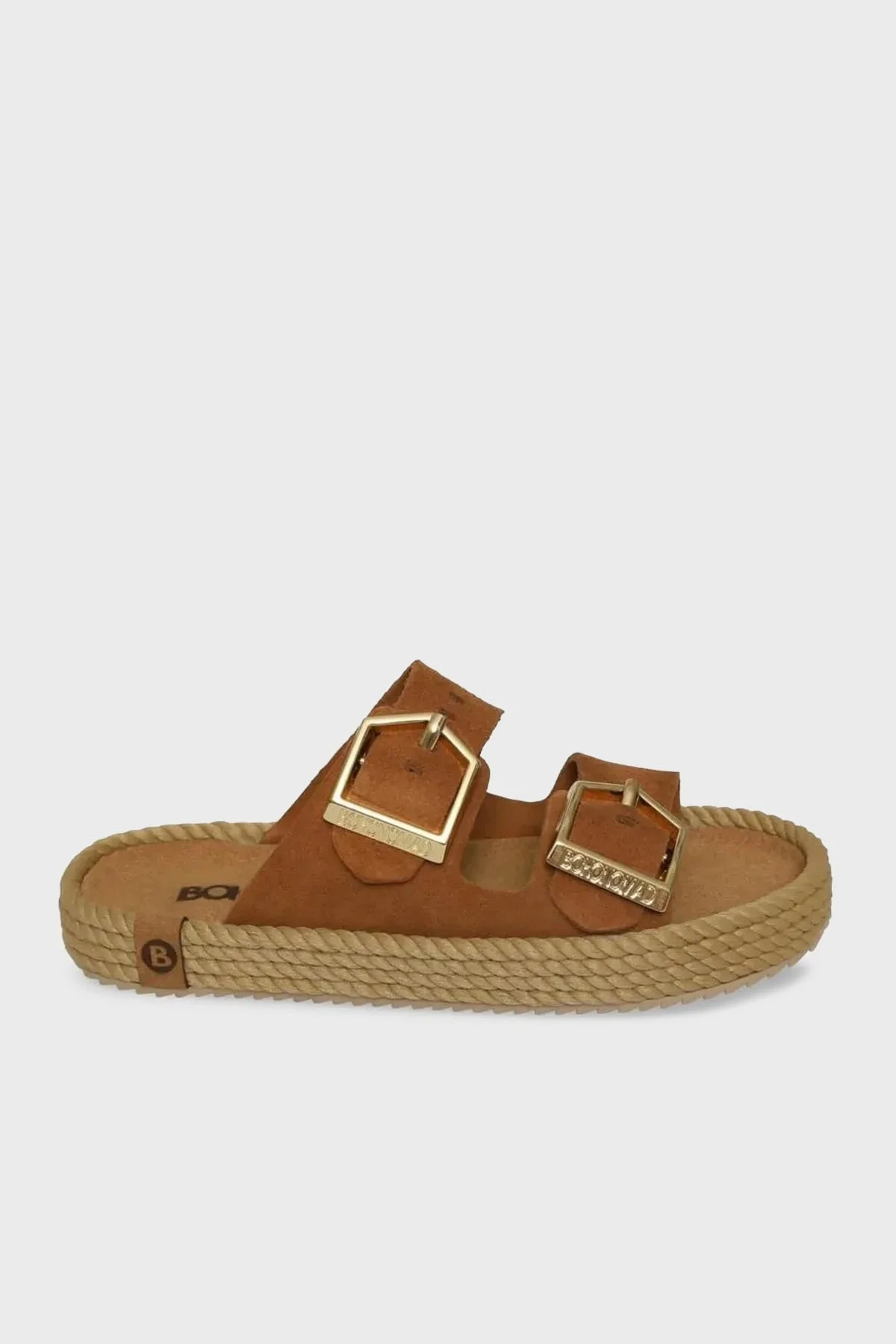 Bohonomad Sydney Süet Logolu Çift Bantlı Tokalı Bayan Terlik SYD12-22022 TABA - 2