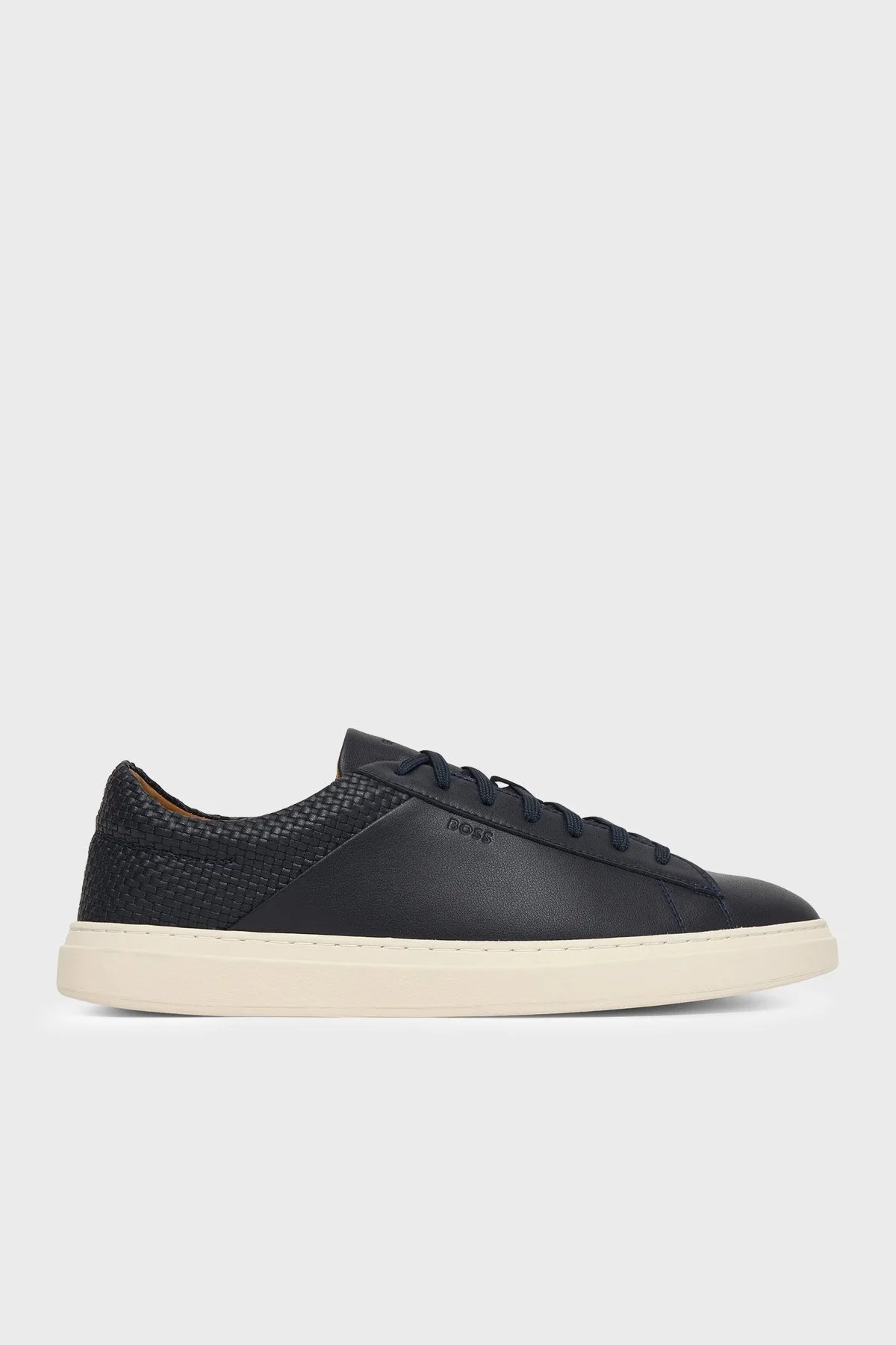 Boss % 100 Deri Logolu Sneaker Erkek Ayakkabı 50563591 401 LACİVERT - 1