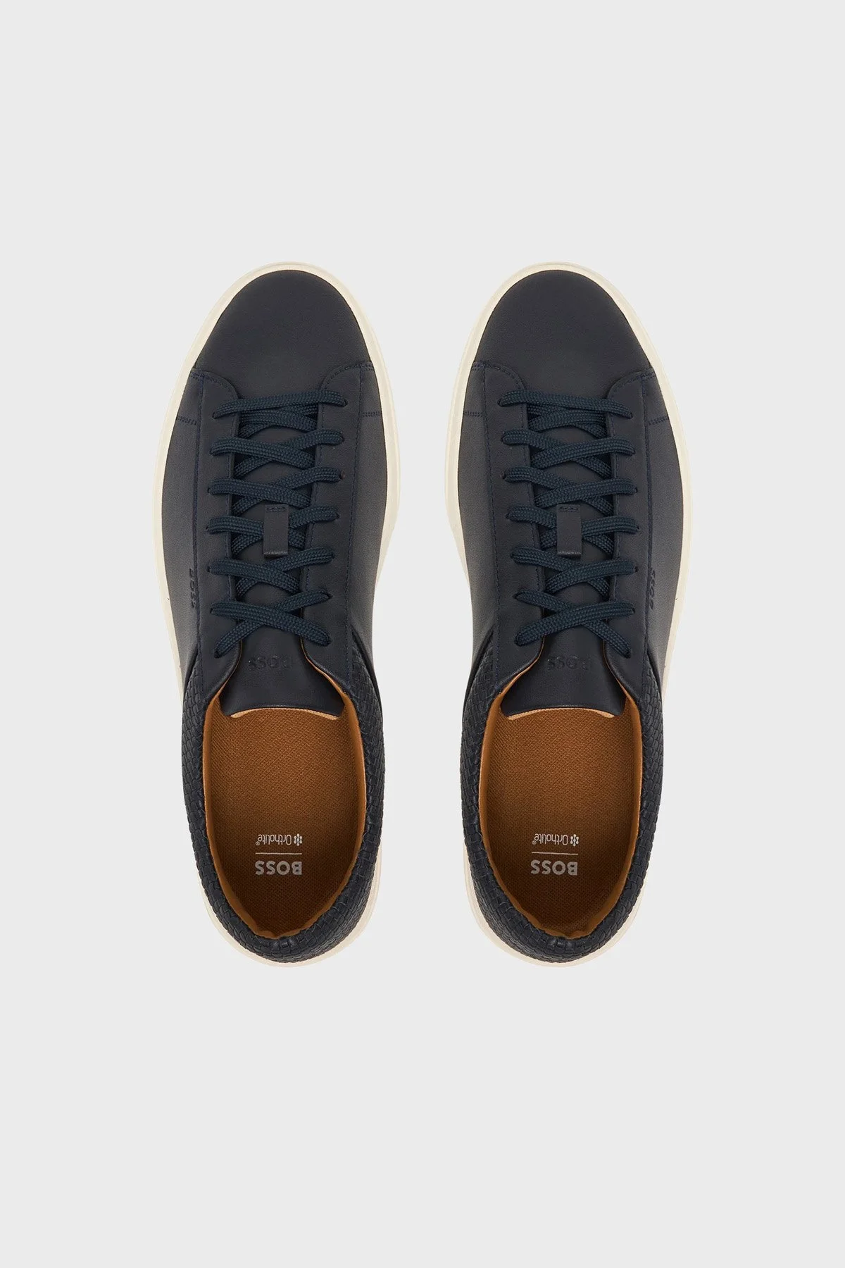 Boss % 100 Deri Logolu Sneaker Erkek Ayakkabı 50563591 401 LACİVERT - 3