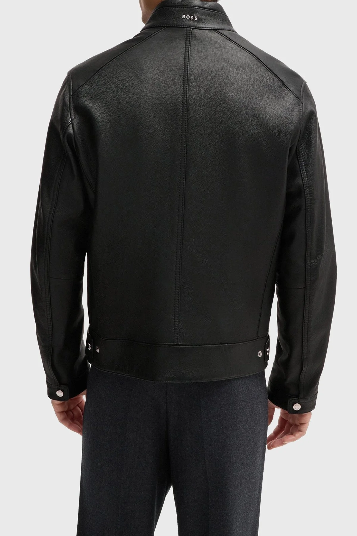Boss % 100 Hakiki Deri Regular Fit Erkek Ceket 50518906 001 SİYAH - 4