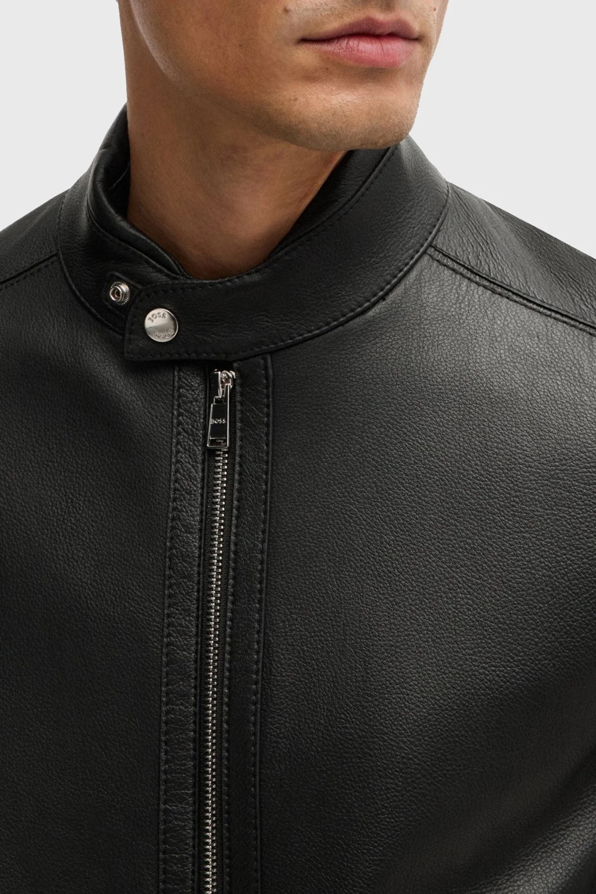 Boss % 100 Hakiki Deri Regular Fit Erkek Ceket 50518906 001 SİYAH - 5