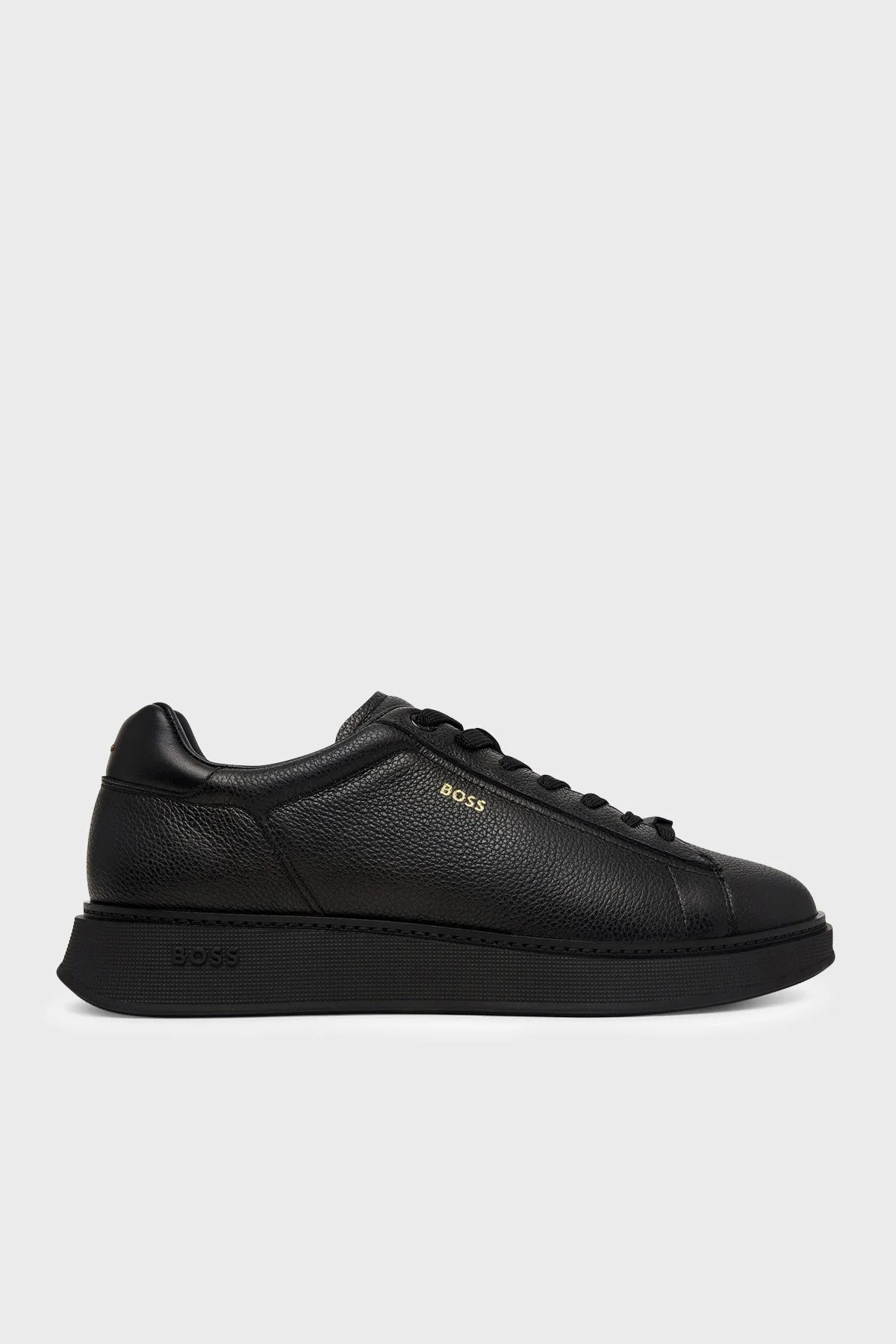 Boss %100 Hakiki Deri Sneaker Erkek Ayakkabı 50573560 005 Siyah - 1