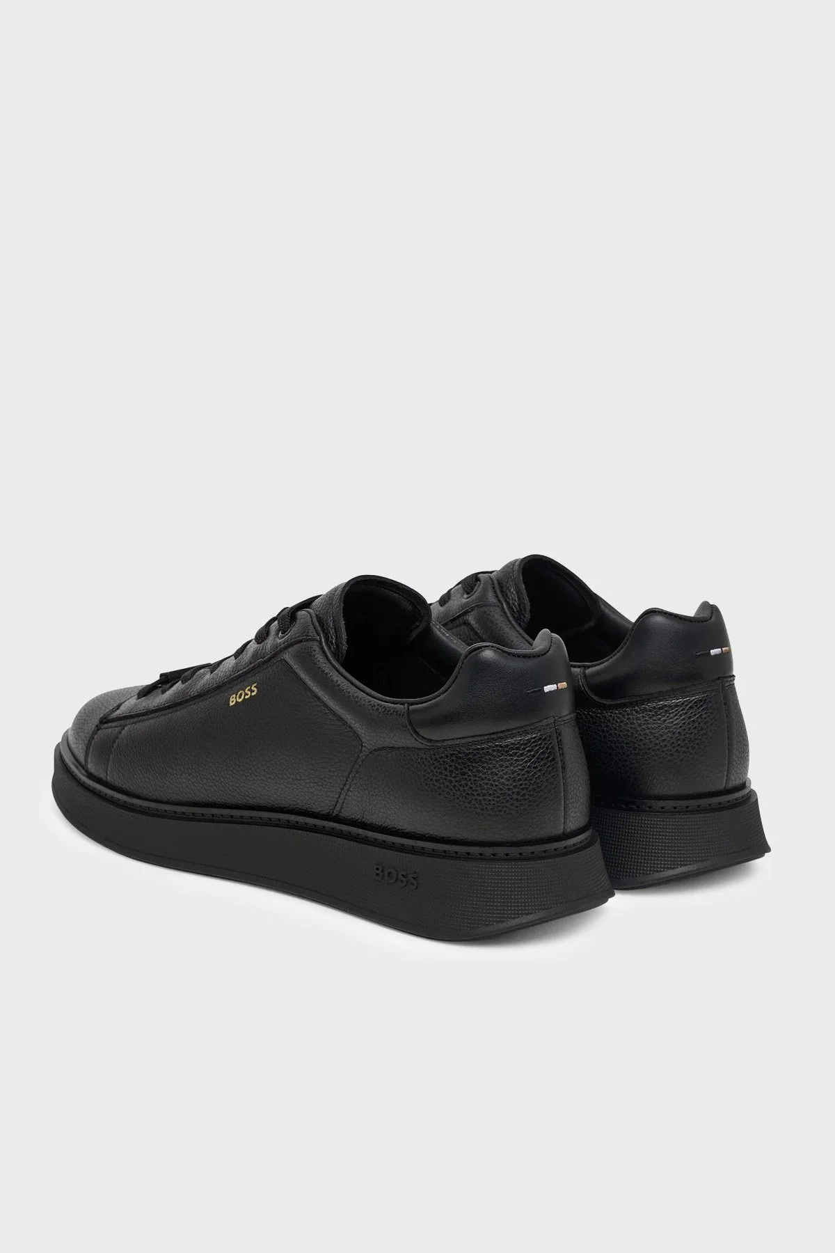Boss %100 Hakiki Deri Sneaker Erkek Ayakkabı 50573560 005 Siyah - 4