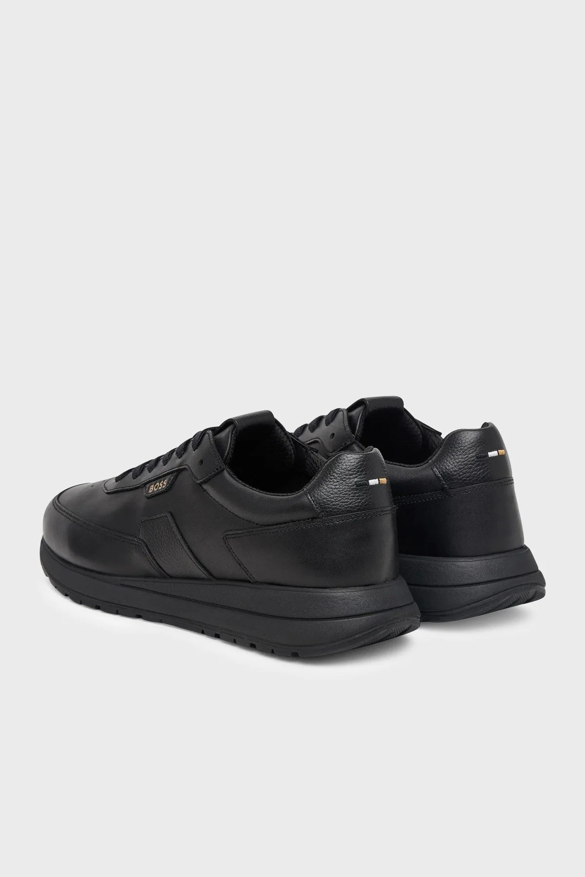 Boss %100 Hakiki Deri Sneaker Erkek Ayakkabı 50573581 005 Siyah - 3