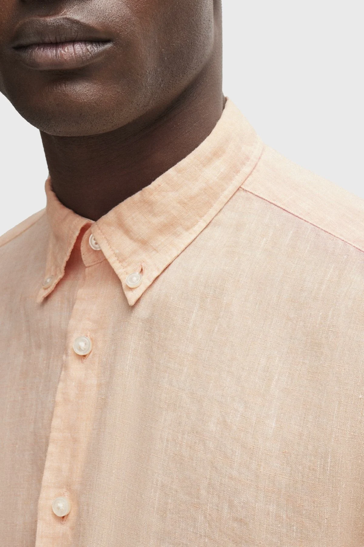 Boss % 100 Keten Düğmeli Yaka Regular Fit Erkek Gömlek 50513849 813 PEMBE - 3