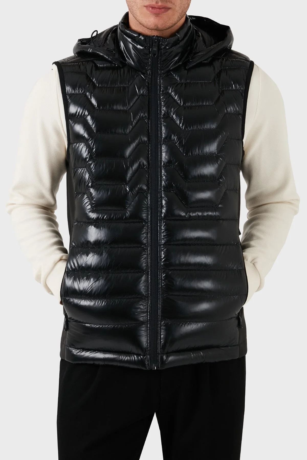 Boss % 100 Kuş Tüyü Dolgulu Kapitoneli Şişme Erkek Yelek 50517763 001 SİYAH - 1