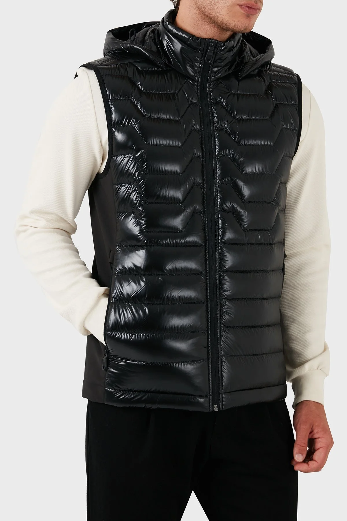 Boss % 100 Kuş Tüyü Dolgulu Kapitoneli Şişme Erkek Yelek 50517763 001 SİYAH - 2