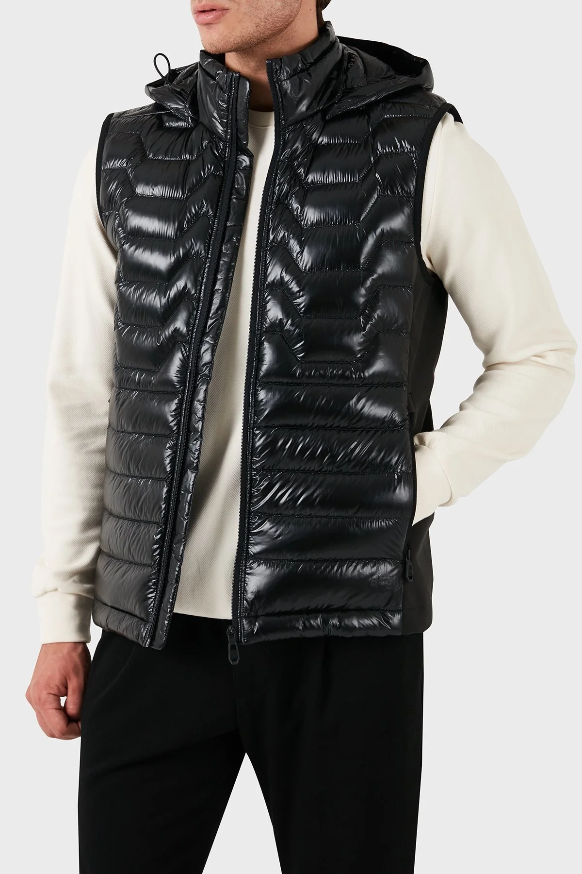 Boss % 100 Kuş Tüyü Dolgulu Kapitoneli Şişme Erkek Yelek 50517763 001 SİYAH - 4