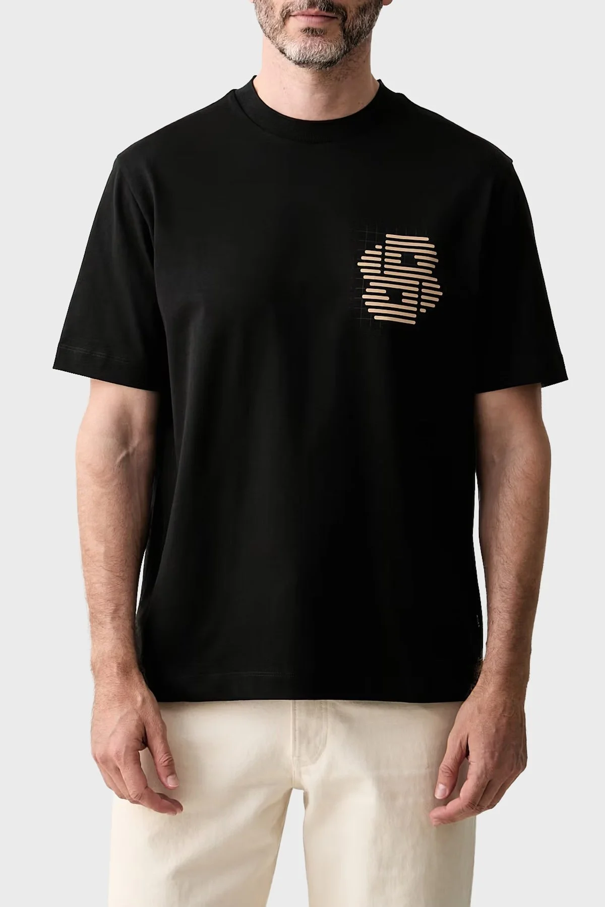 Boss % 100 Pamuk Bisiklet Yaka Logolu Erkek T Shirt 50565606 002 Siyah - 1
