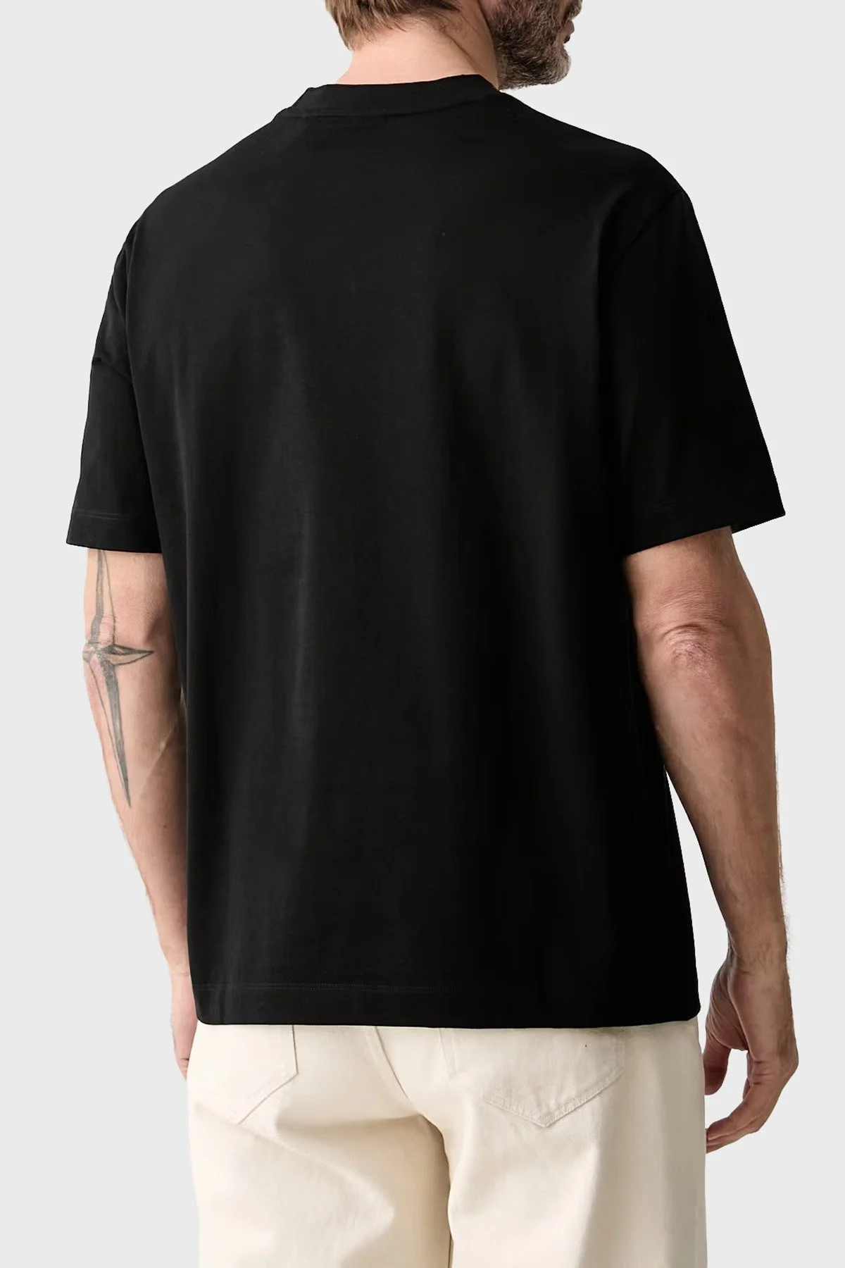Boss % 100 Pamuk Bisiklet Yaka Logolu Erkek T Shirt 50565606 002 Siyah - 3